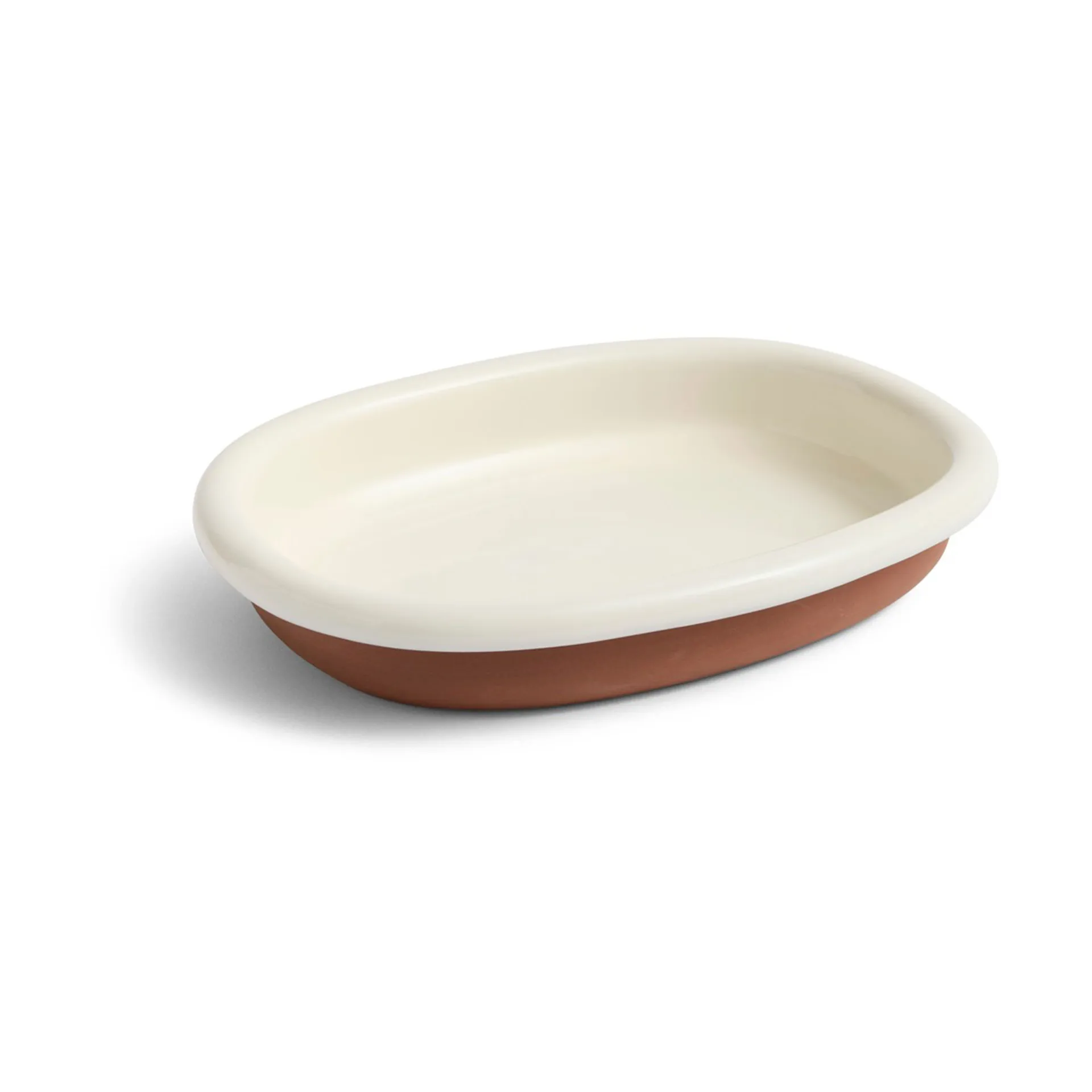 HAY Barro ovalt serveringsfad Off-white, large 27x36 cm
