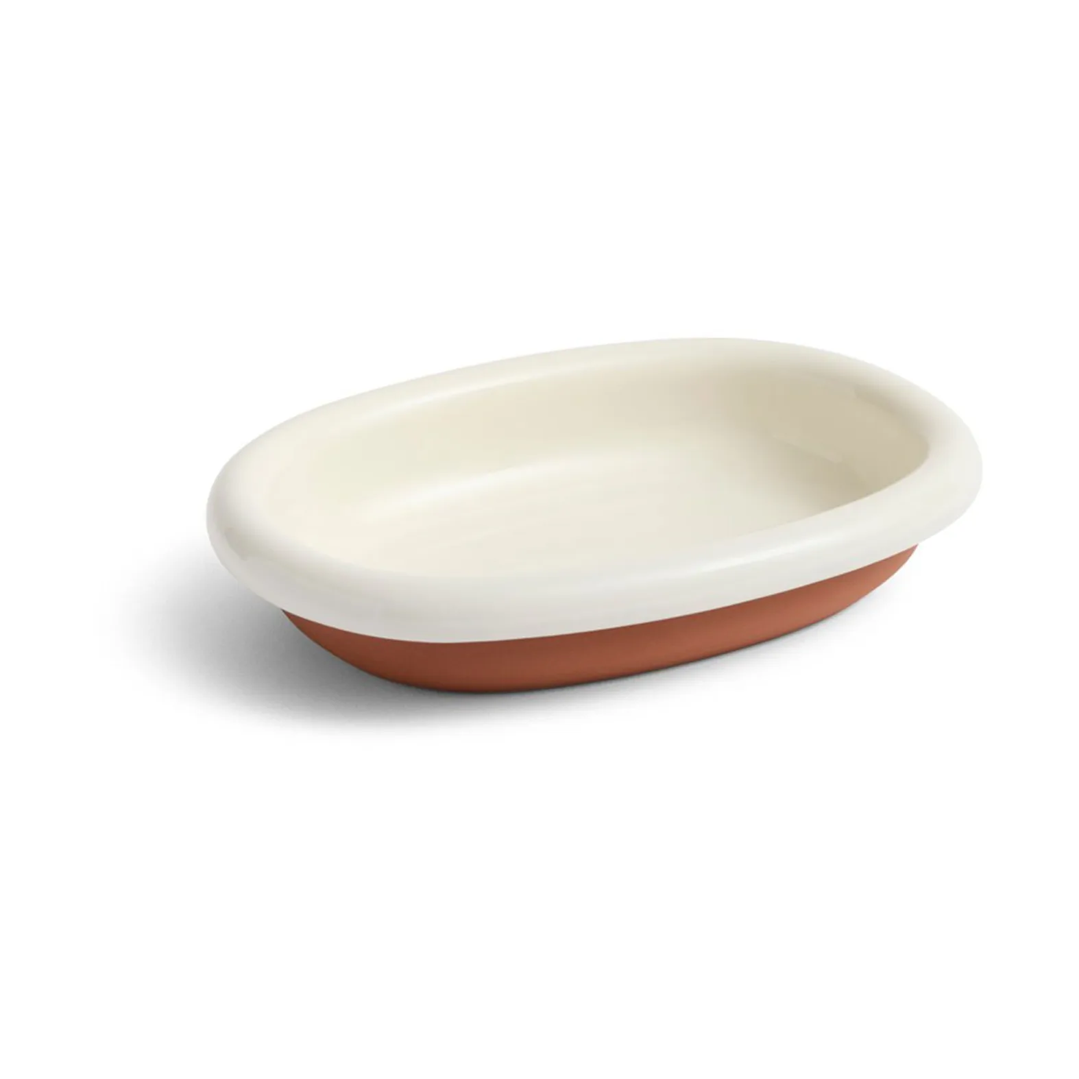 HAY Barro ovalt serveringsfad Off-white, small 20x27,5 cm