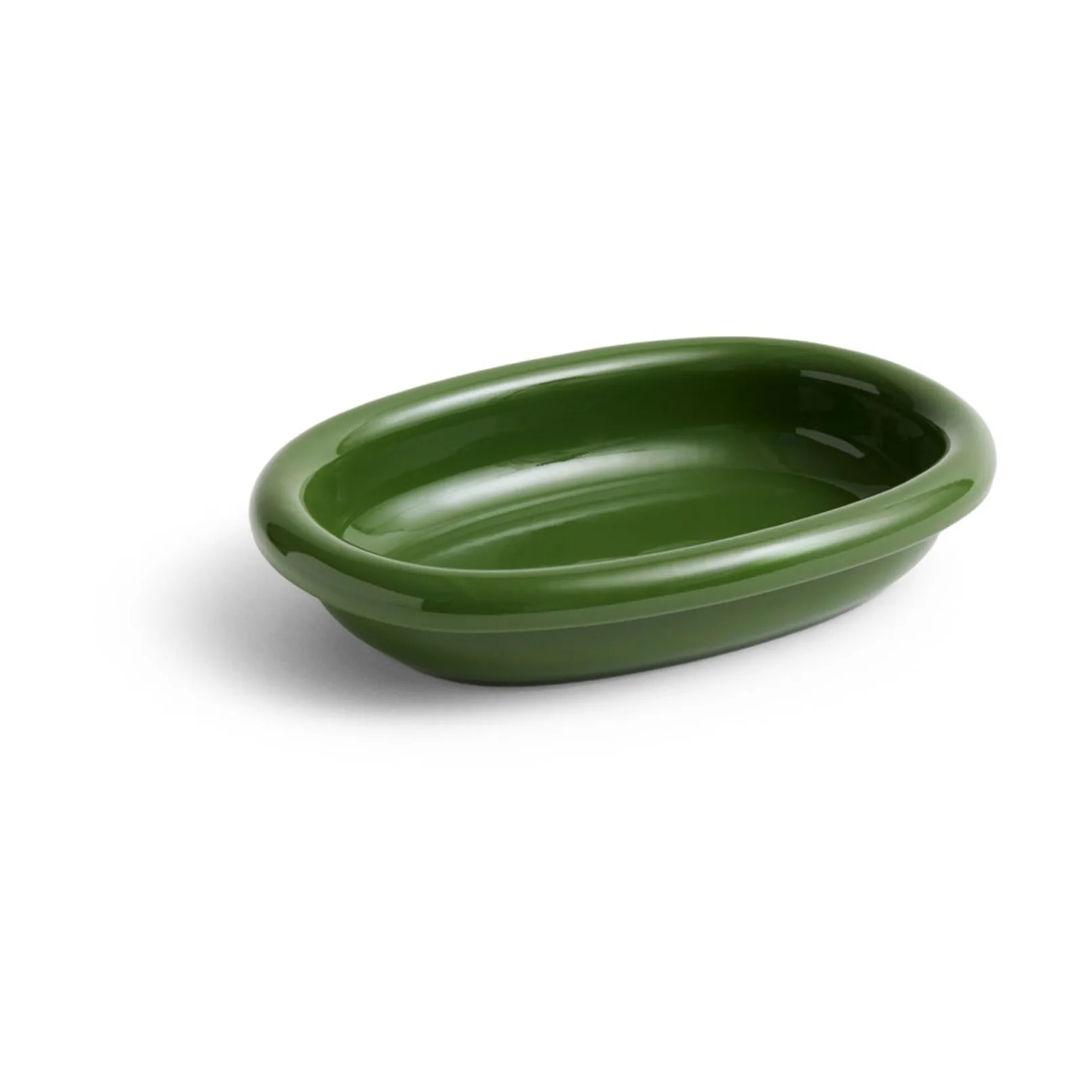 HAY Barro ovalt serveringsfat Green, small 20x27,5 cm