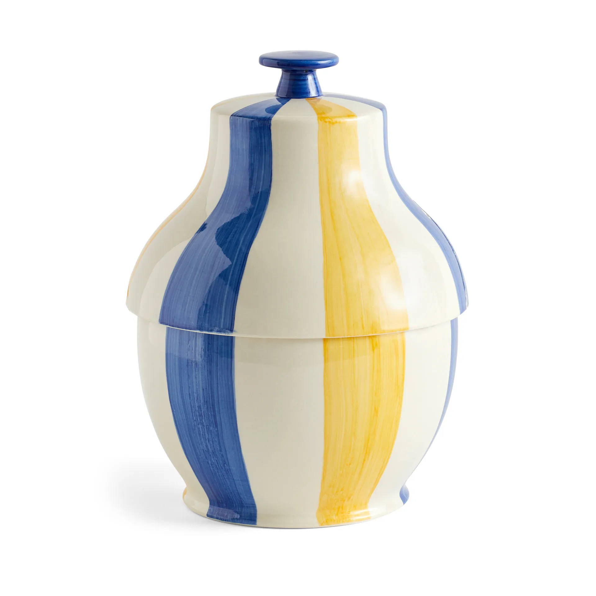 HAY Bocal à petits gâteaux Sobremesa stripe Ø Blue-yellow