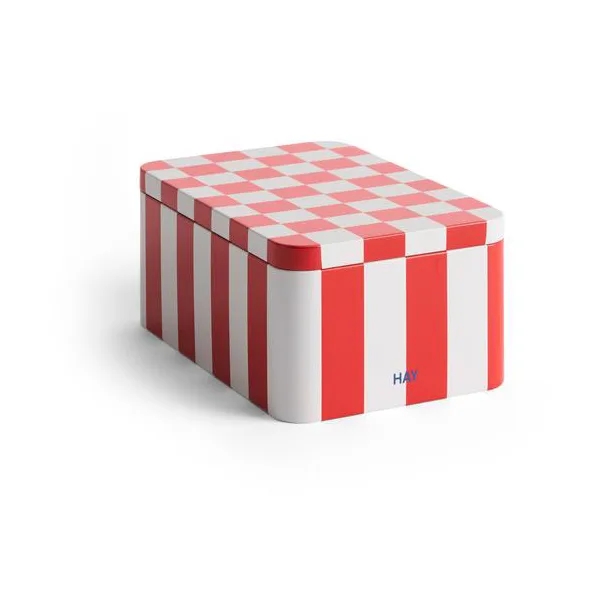 HAY Bocal Tin Container small Red-off white