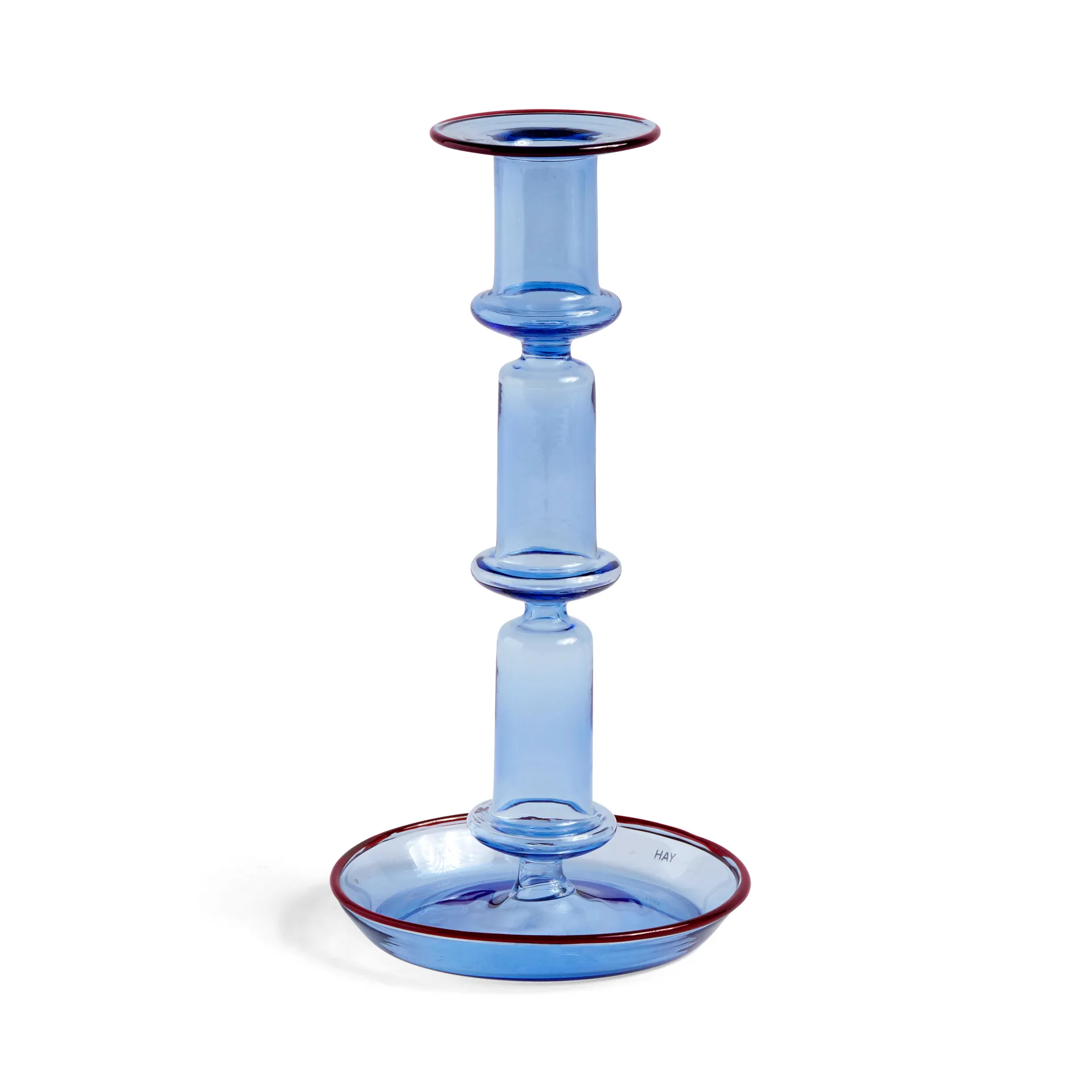 HAY Bougeoir Flare medium Light blue-red