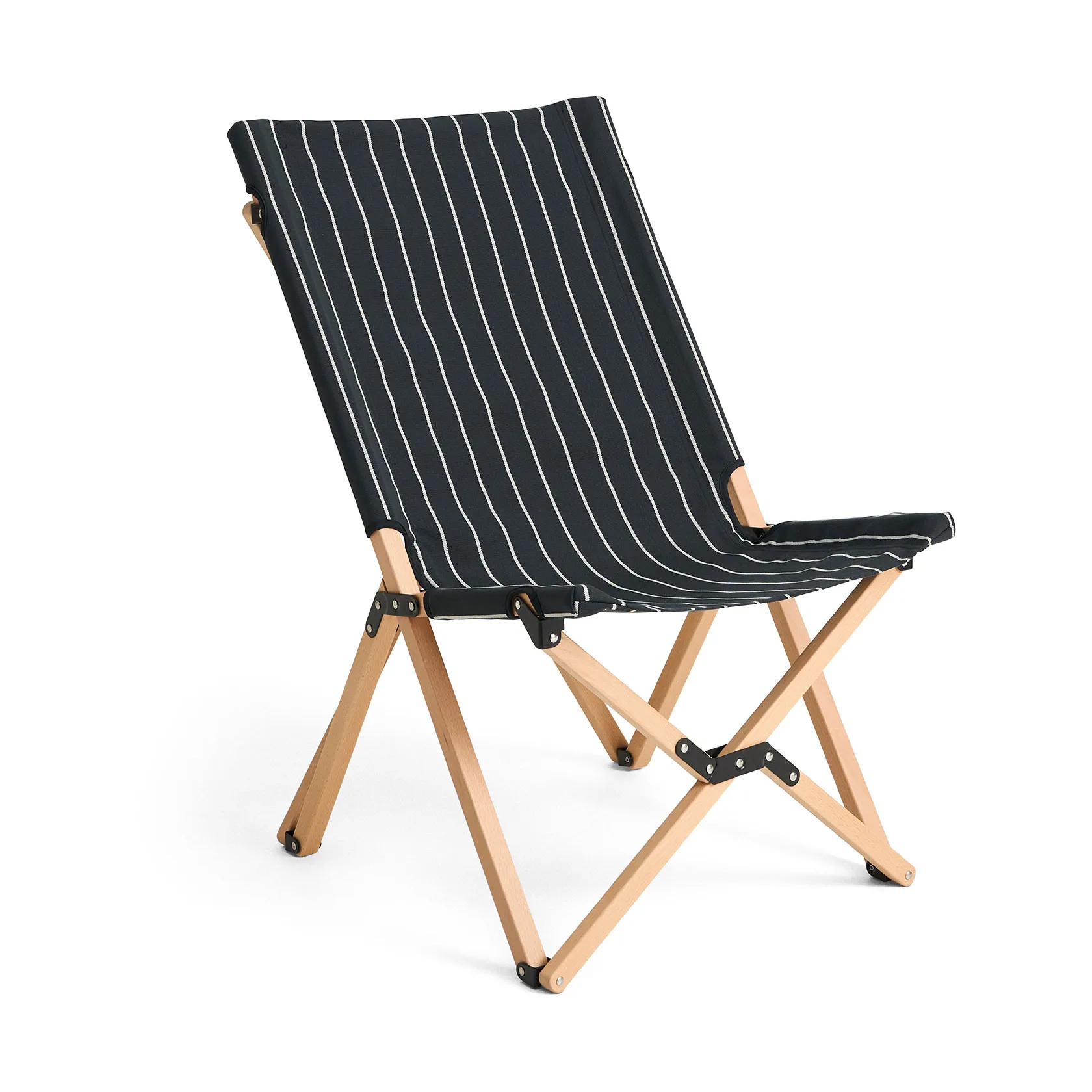 HAY Chaise pliable Outdoor Market Black-beige