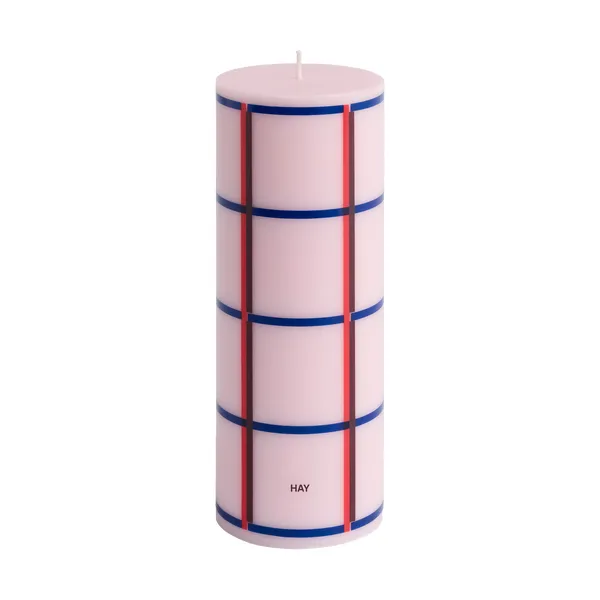 Column Candle blockljus medium 20 cm, Light pink-red-bordeaux