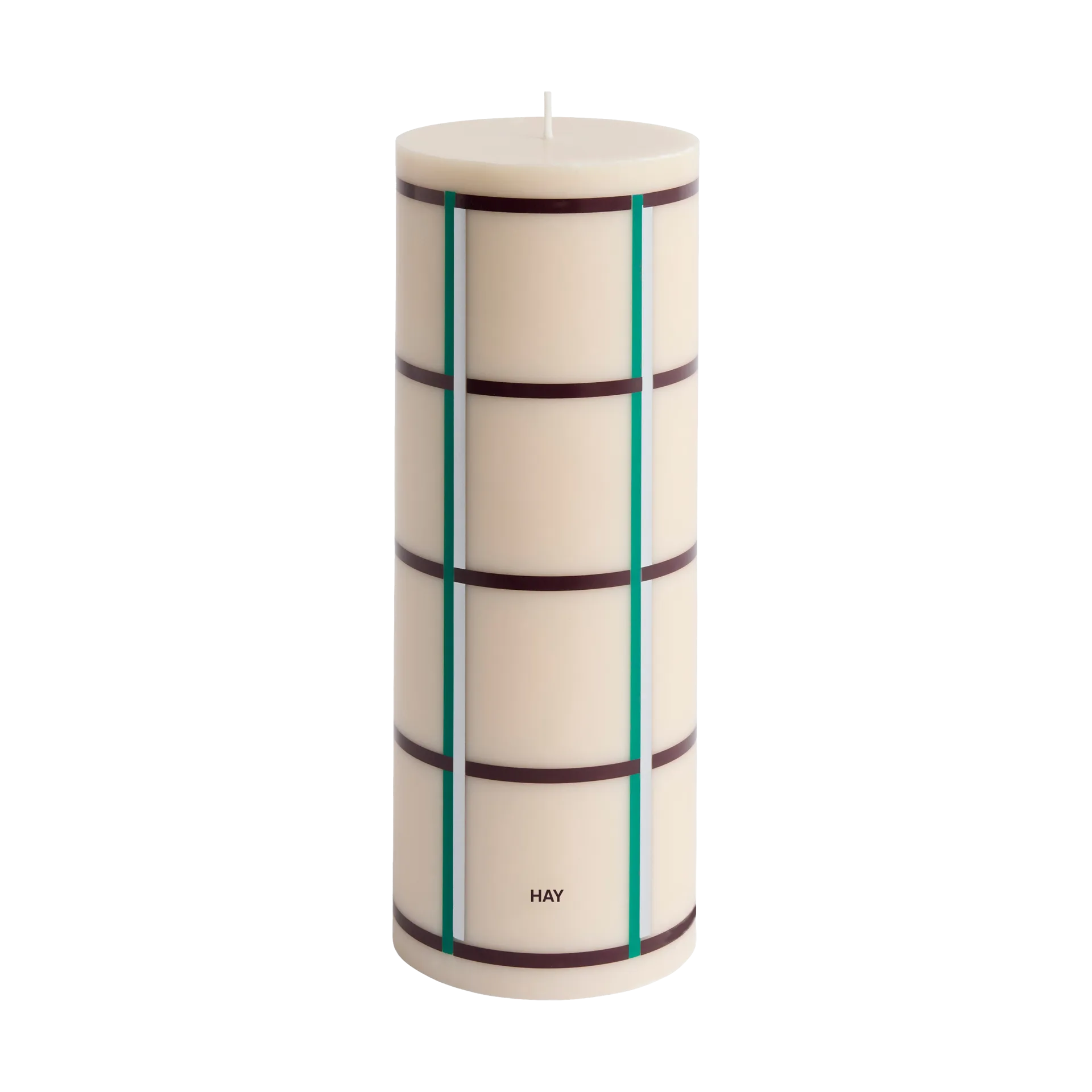 HAY Column Candle bloklys large 25 cm Off white-green bordeaux-silver