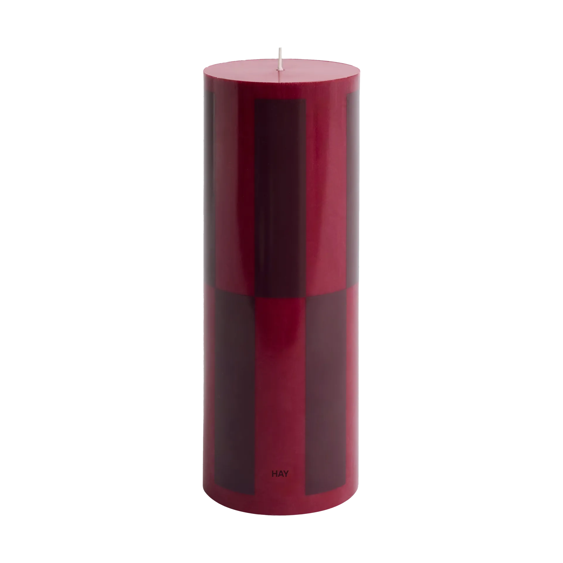 HAY Column Candle bloklys large 25 cm Wine-bordeaux large check