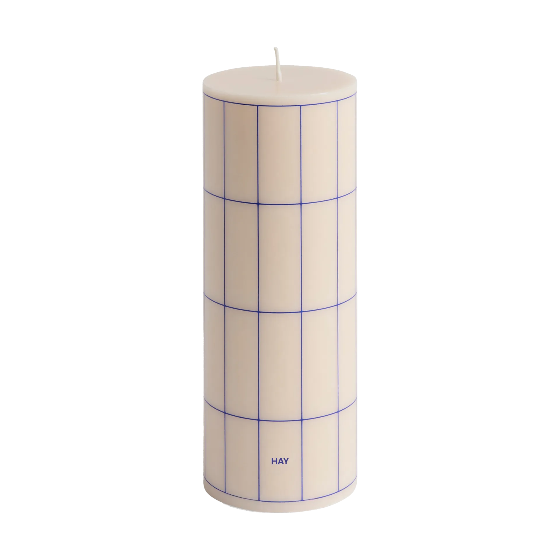 HAY Column Candle bloklys medium 20 cm Off white-blue grid check