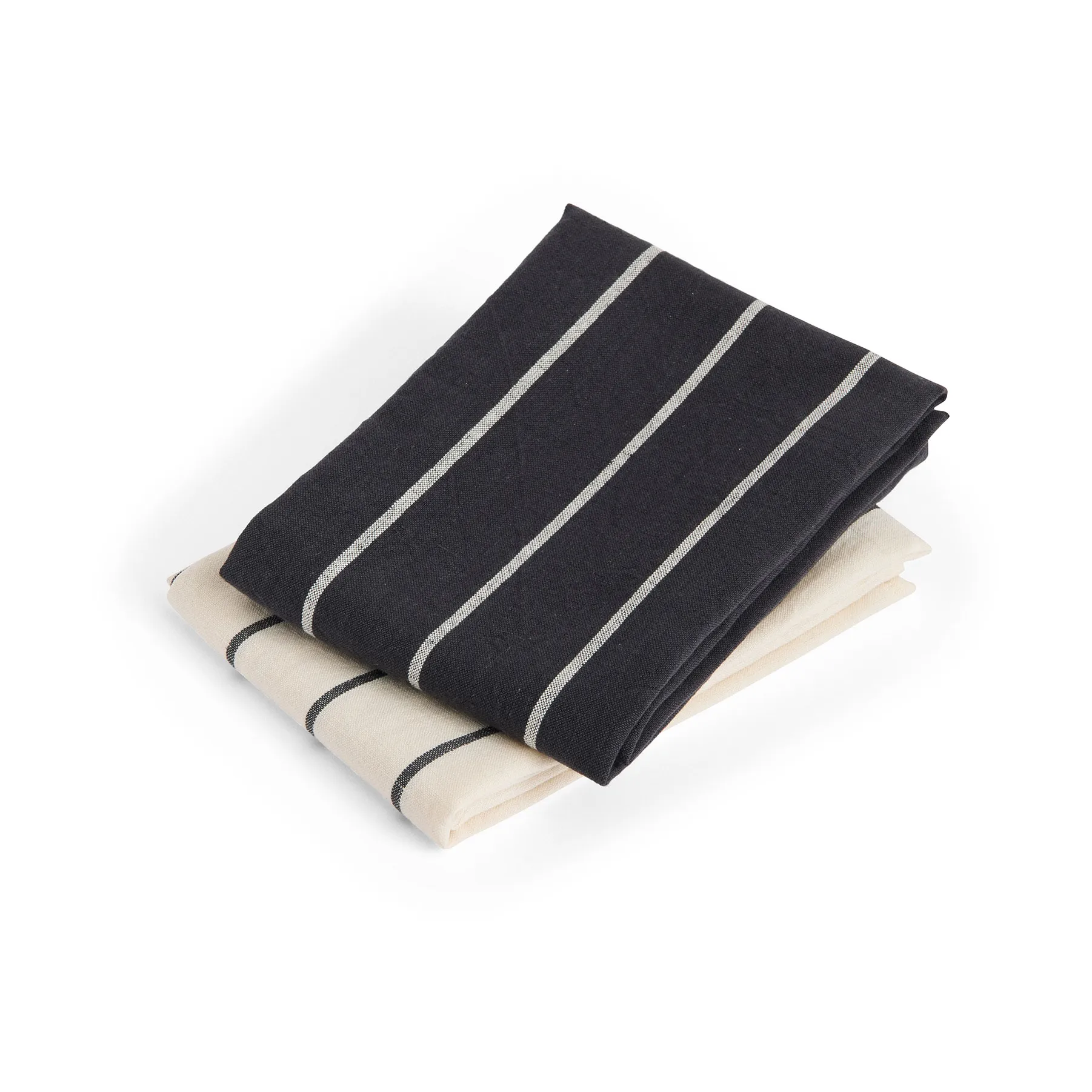 HAY Outdoor Market viskestykke Black-beige, 2-pak