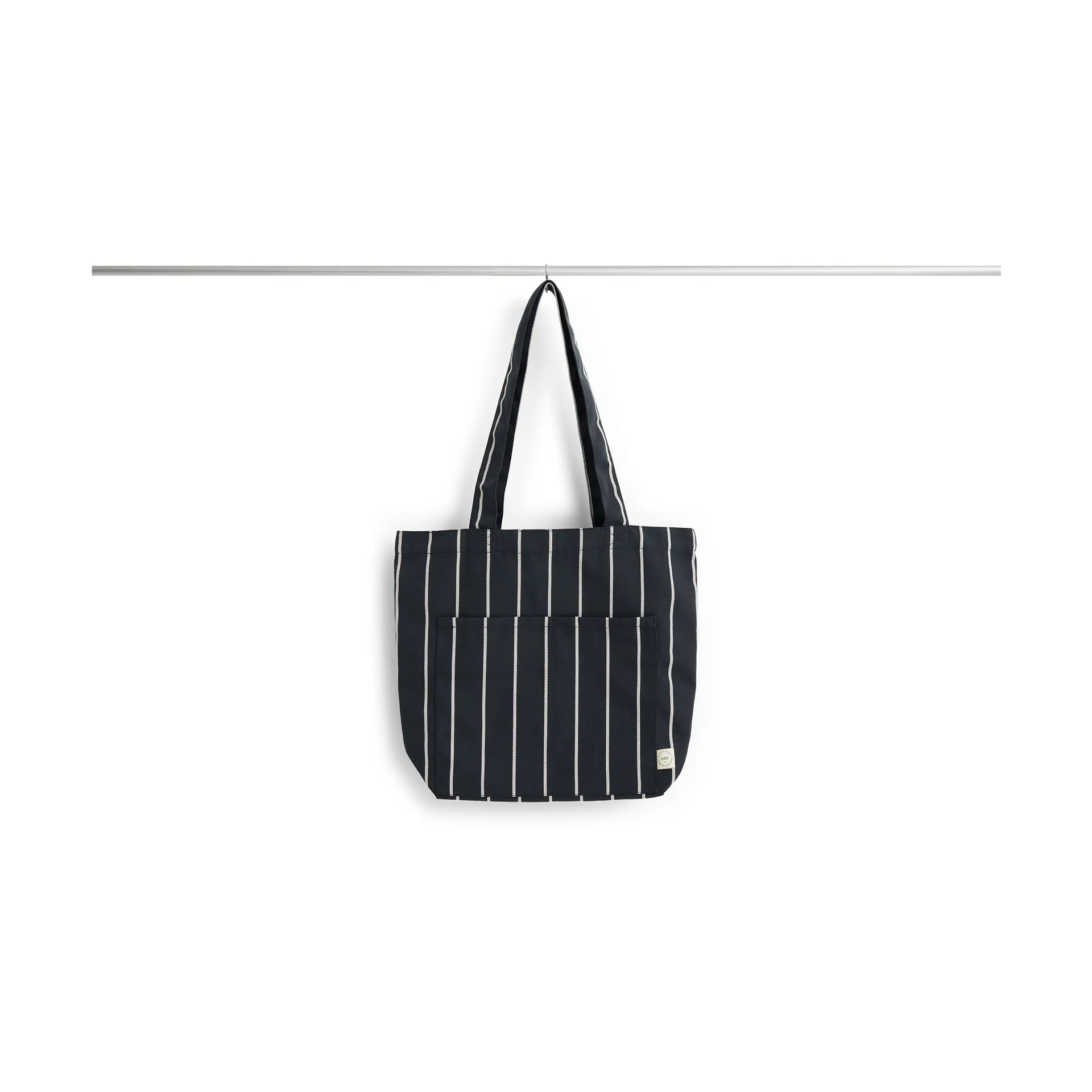 HAY Sac en tissu Outdoor Market Black-beige, moyen