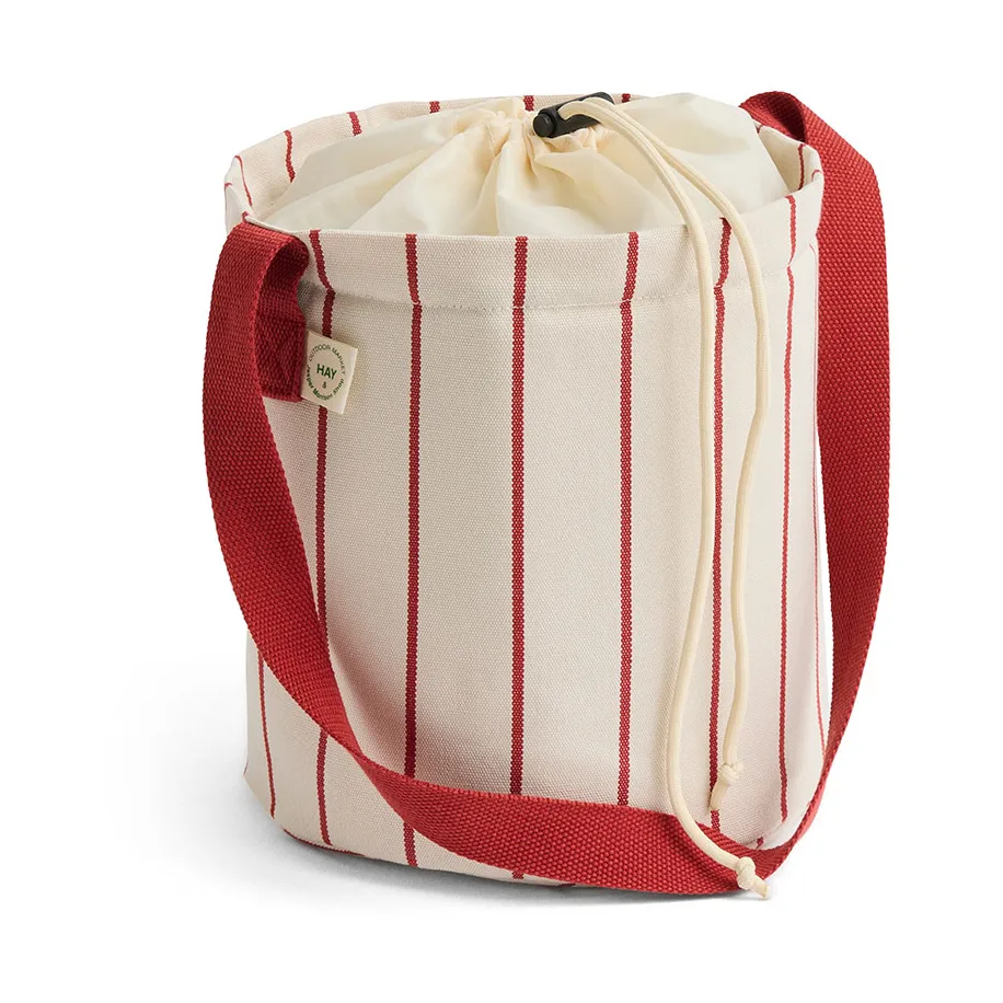 HAY Sac pour bouteille Outdoor Market Beige-rouge, moyen