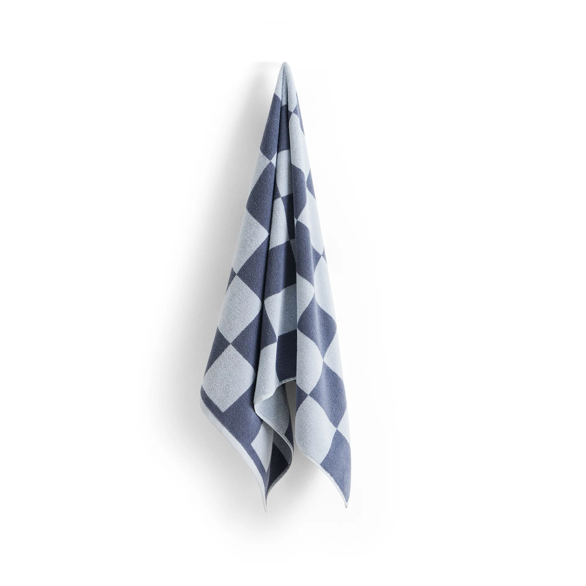 HAY Serviette de bain Check cm Steel blue