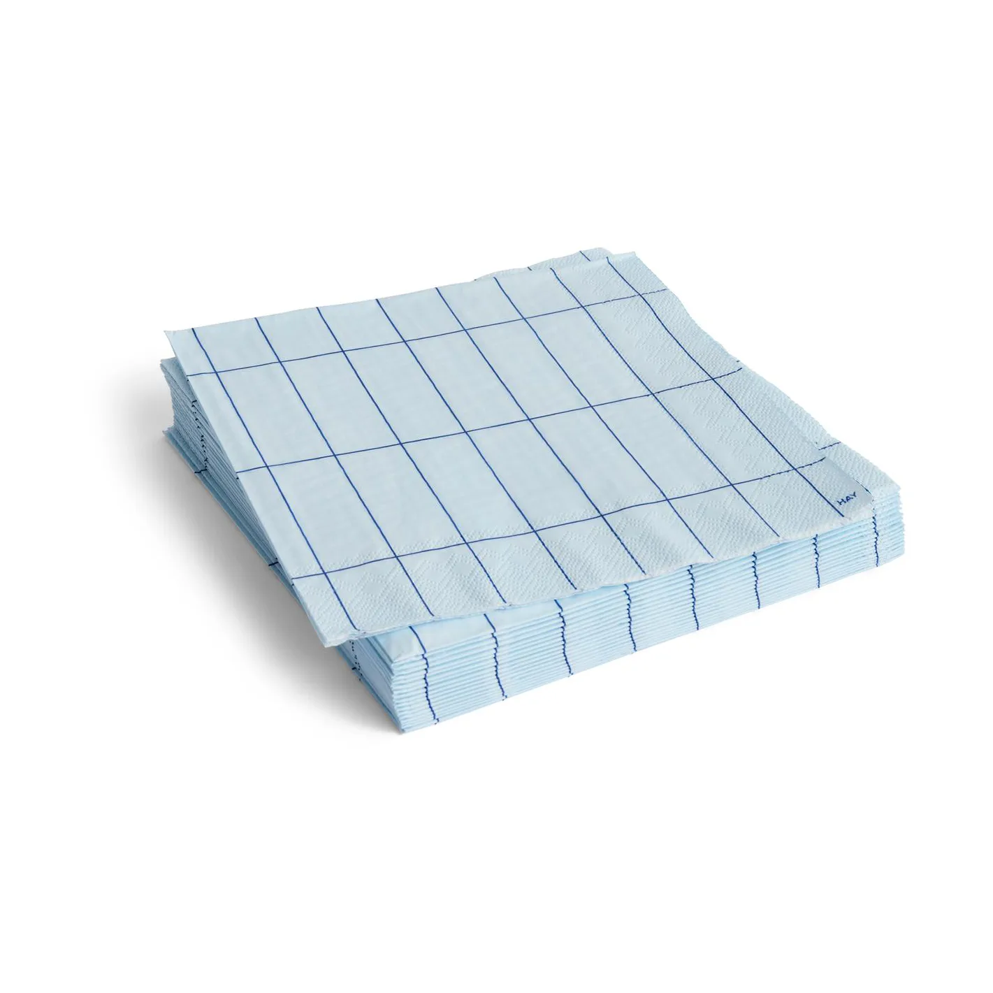 HAY Serviette Pattern Dinner cm, Lot de 20 Light blue-blue grid