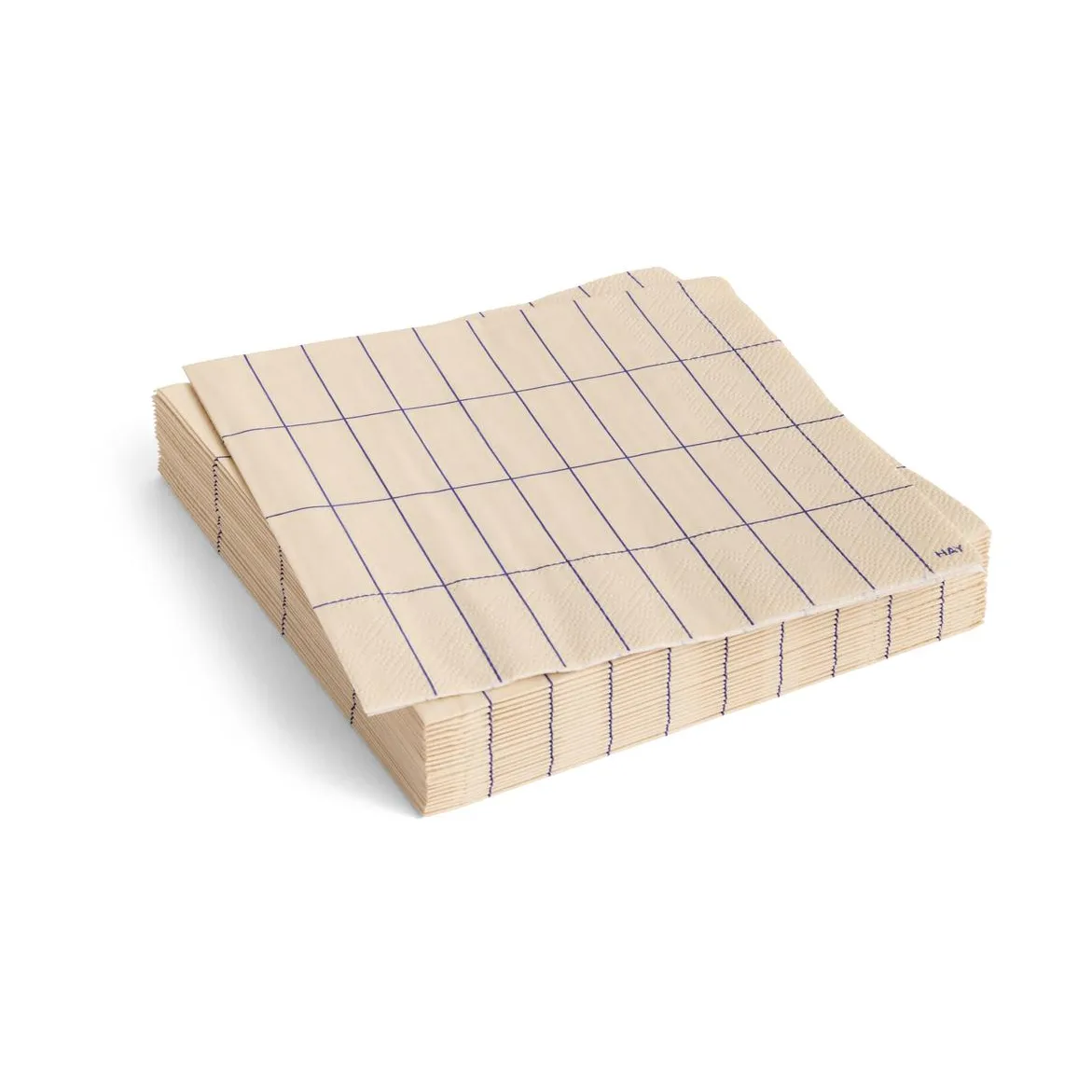 HAY Serviette Pattern Lunch cm, Lot de 20 Off white-blue grid