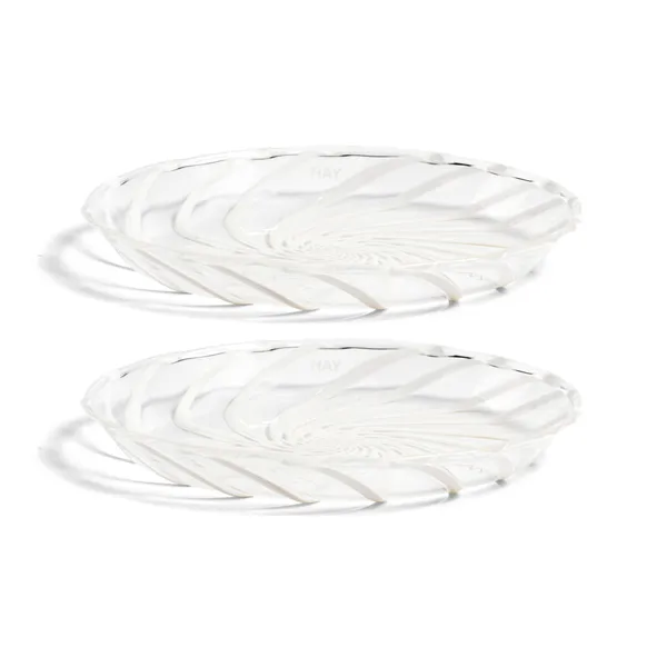 Spin fat Ø11 cm 2-pack, Klar-vit rand
