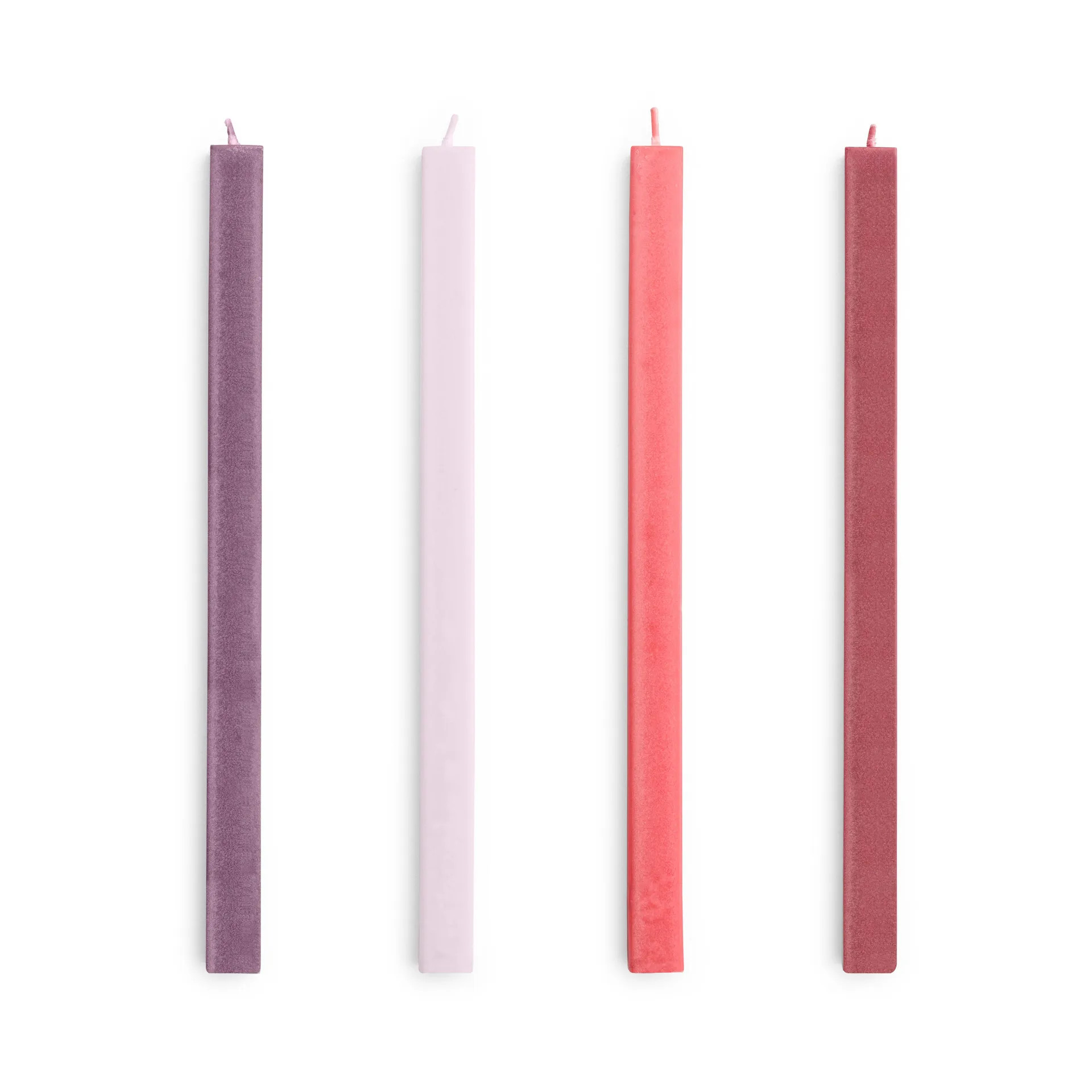 HAY Square Candle lys mix 4-pak Reds-bordeaux