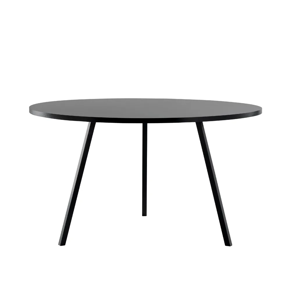 HAY Table à manger ronde Loop Stand Black linoleum-black, Ø