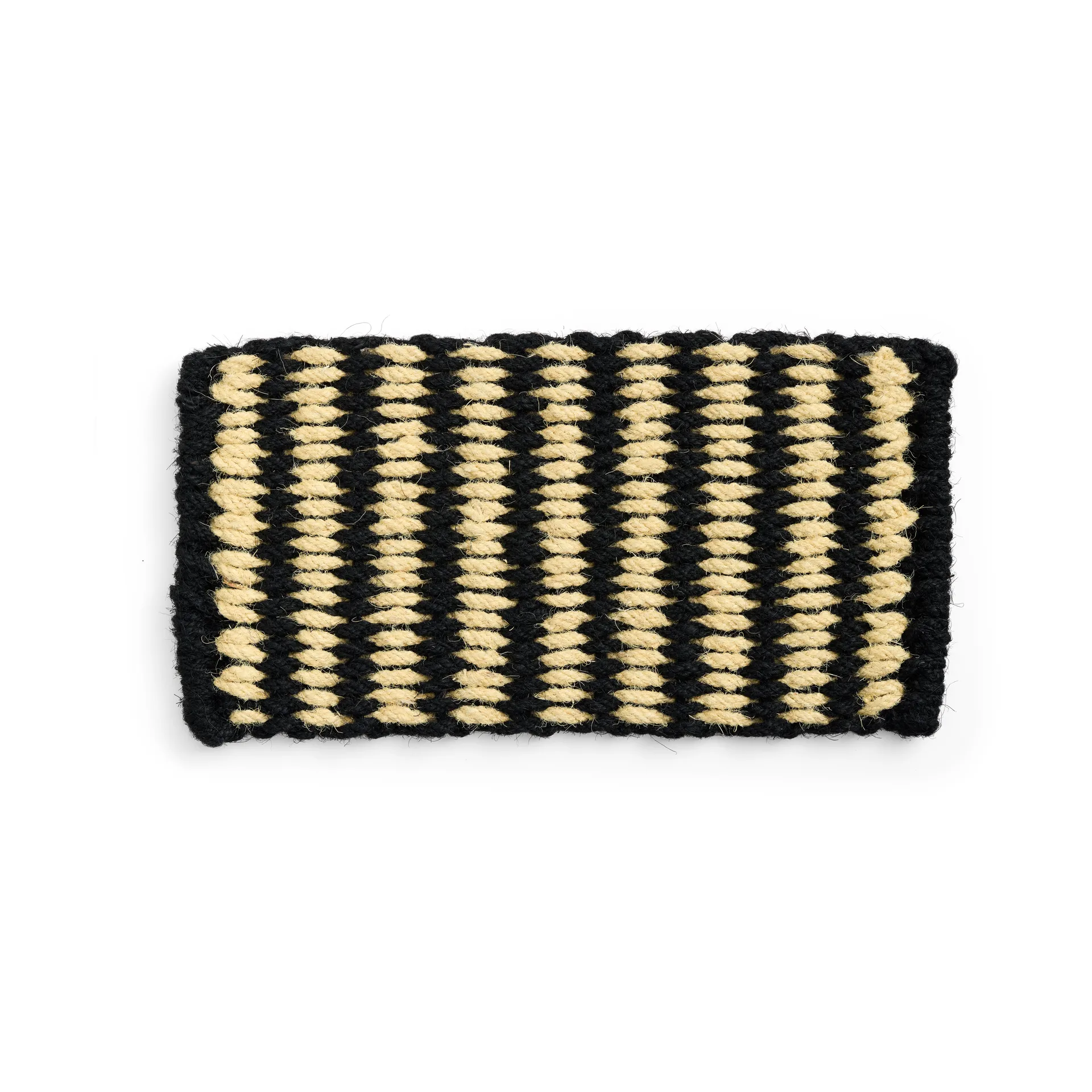 HAY Tapis de porte Coco Stripe Wide Black-white