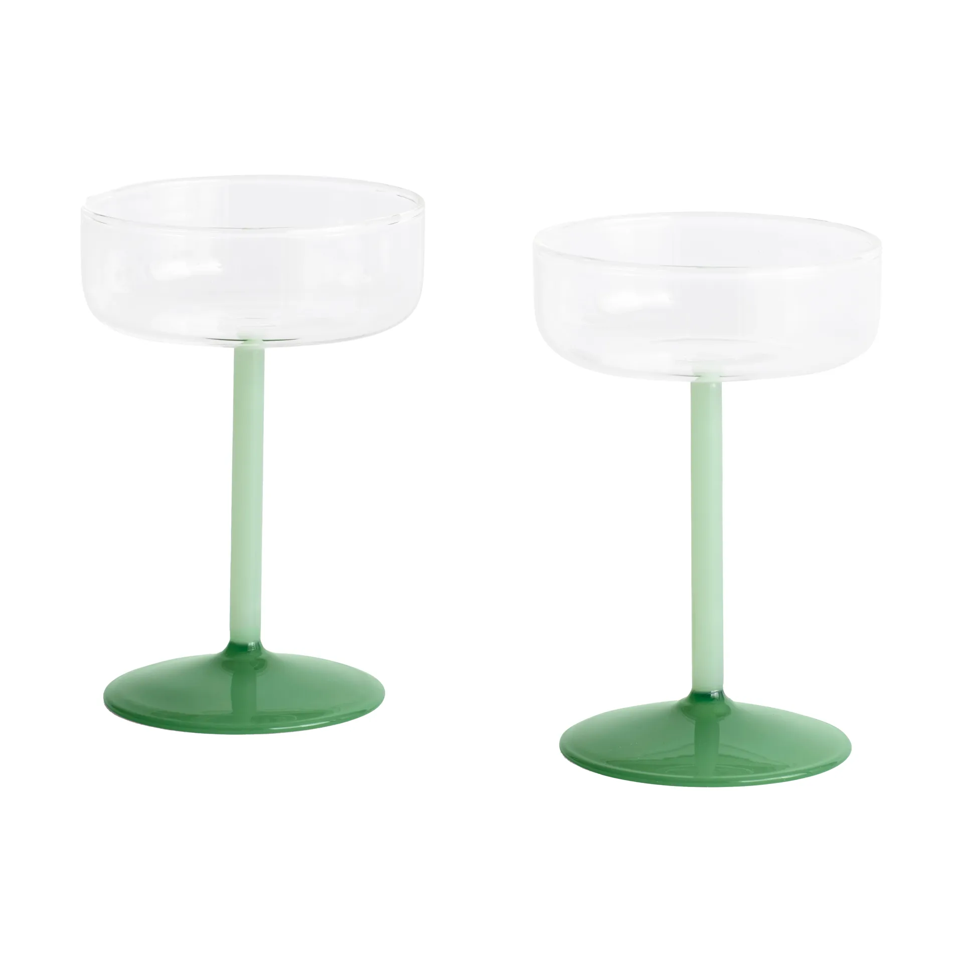 HAY Tint coupe glas 20 cl 2-pak Clear-jade light green-jade dark green