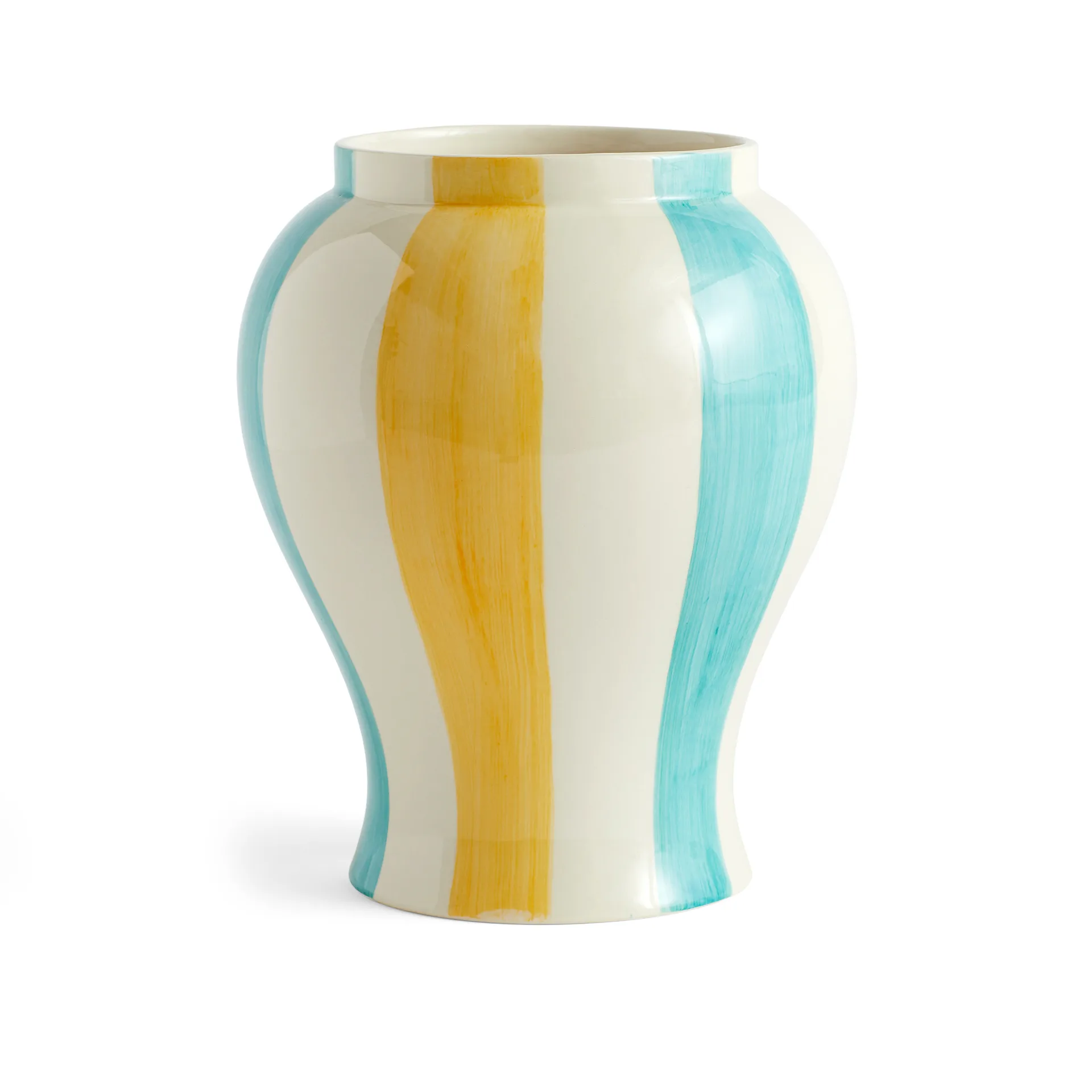 HAY Vase L Sobremesa stripe Green-yellow