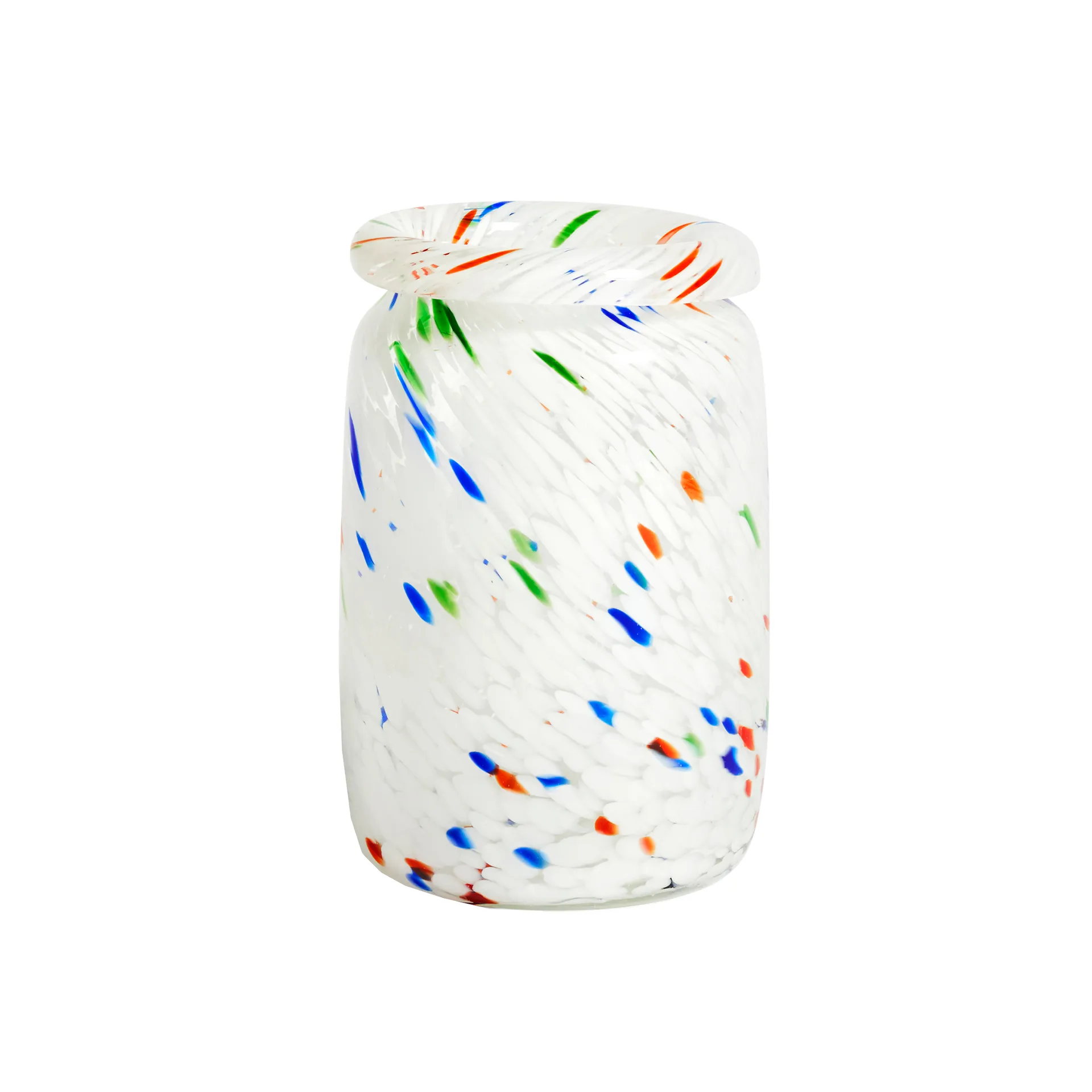 HAY Vase Splash Roll Neck M White dot (multi)