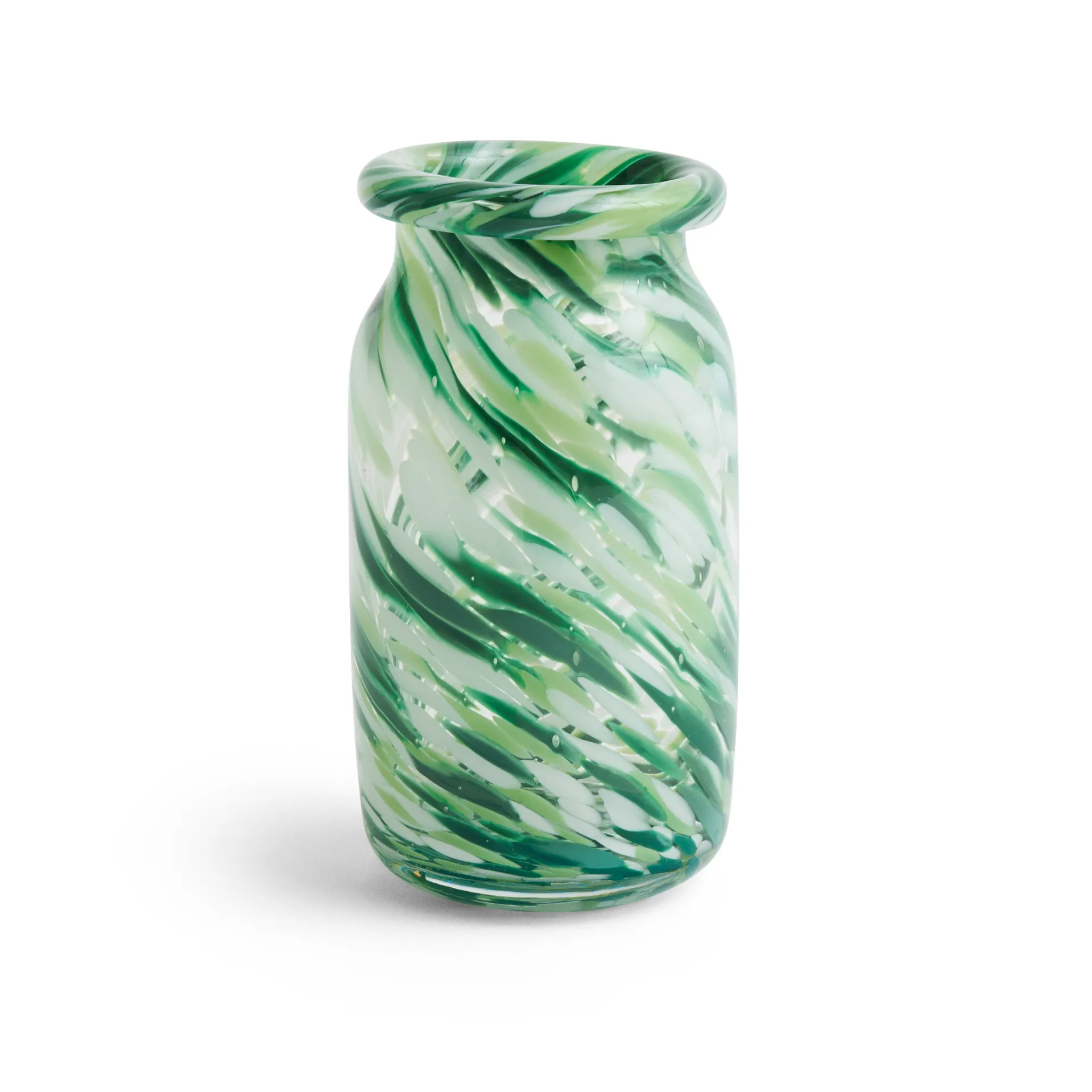 HAY Vase Splash Roll Neck S 20,5 cm Green swirl