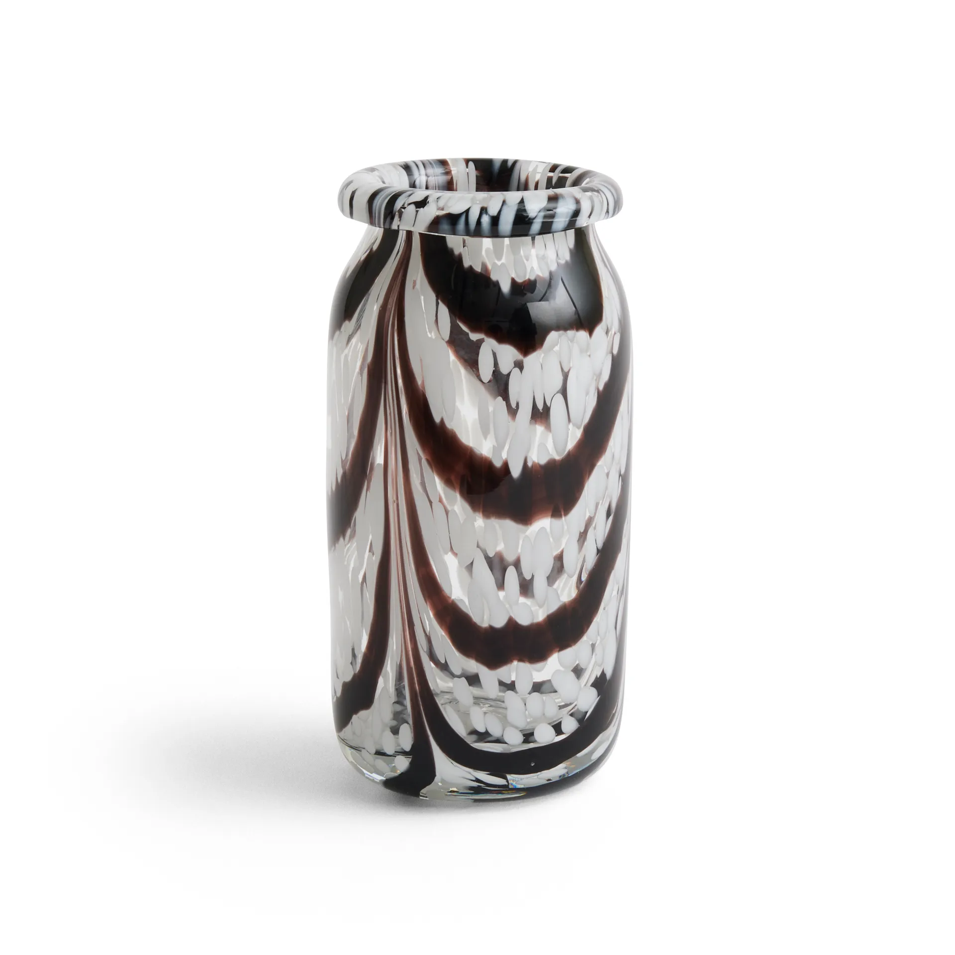 HAY Vase Splash Roll Neck XS Coffee and white