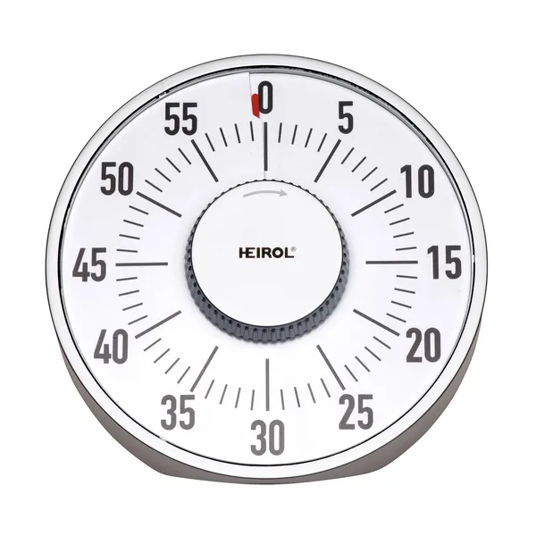 Heirol stor magnetisk timer, Vit-rostfritt stål