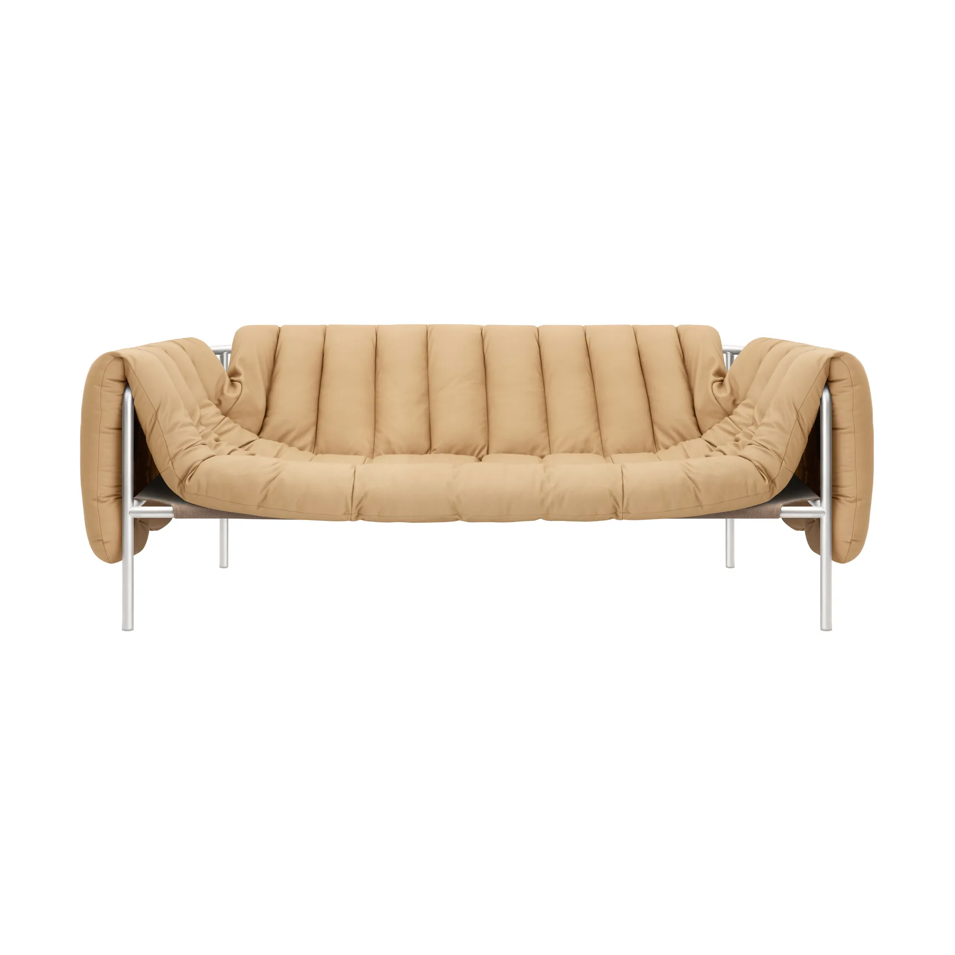 Hem Canapé Puffy 2,5 places Sand leather-acier inoxydable