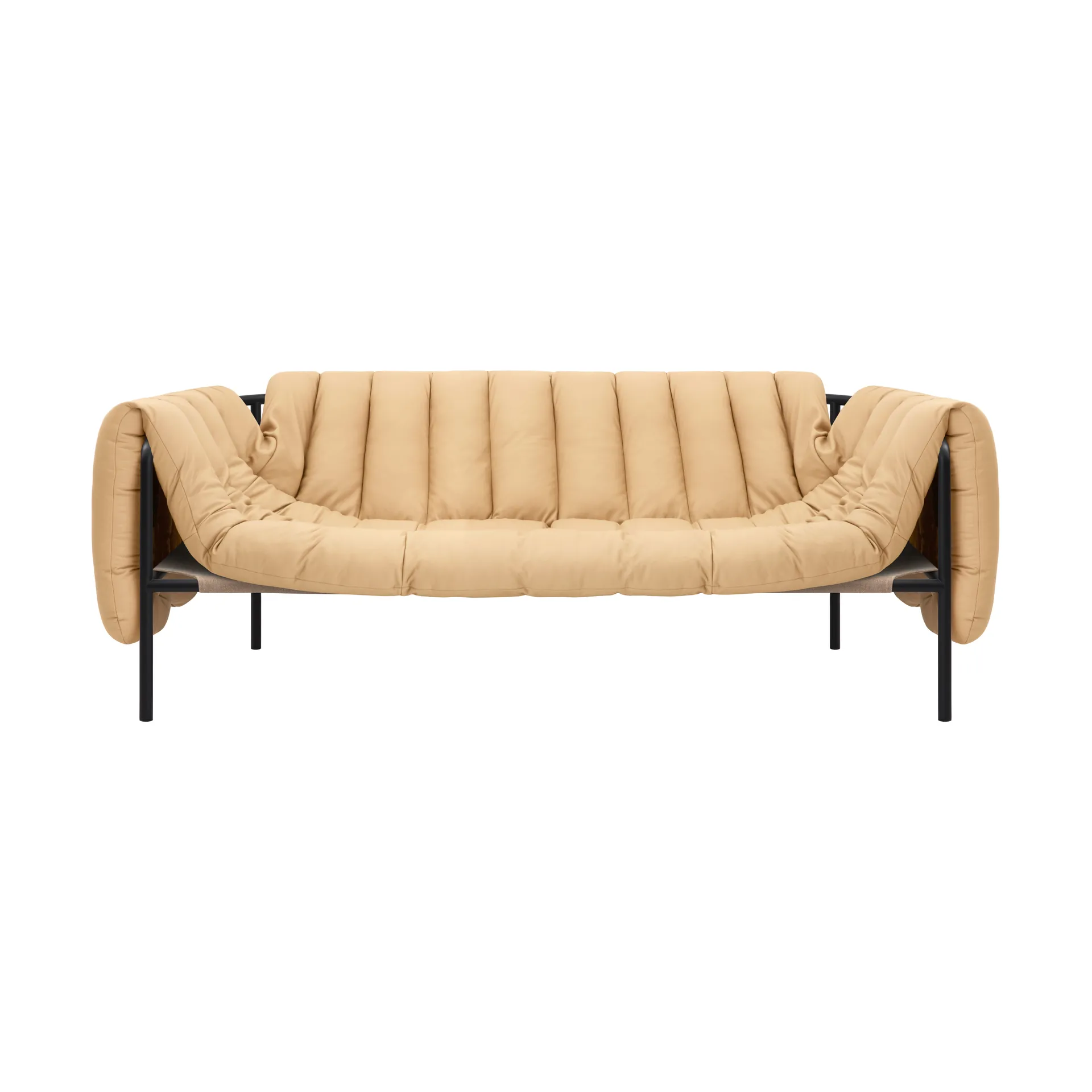 Hem Canapé Puffy 2,5 places Sand leather-black grey