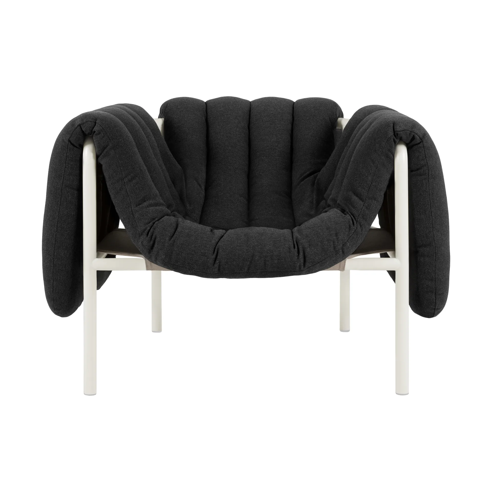 Hem Fauteuil lounge Puffy Anthracite-cream