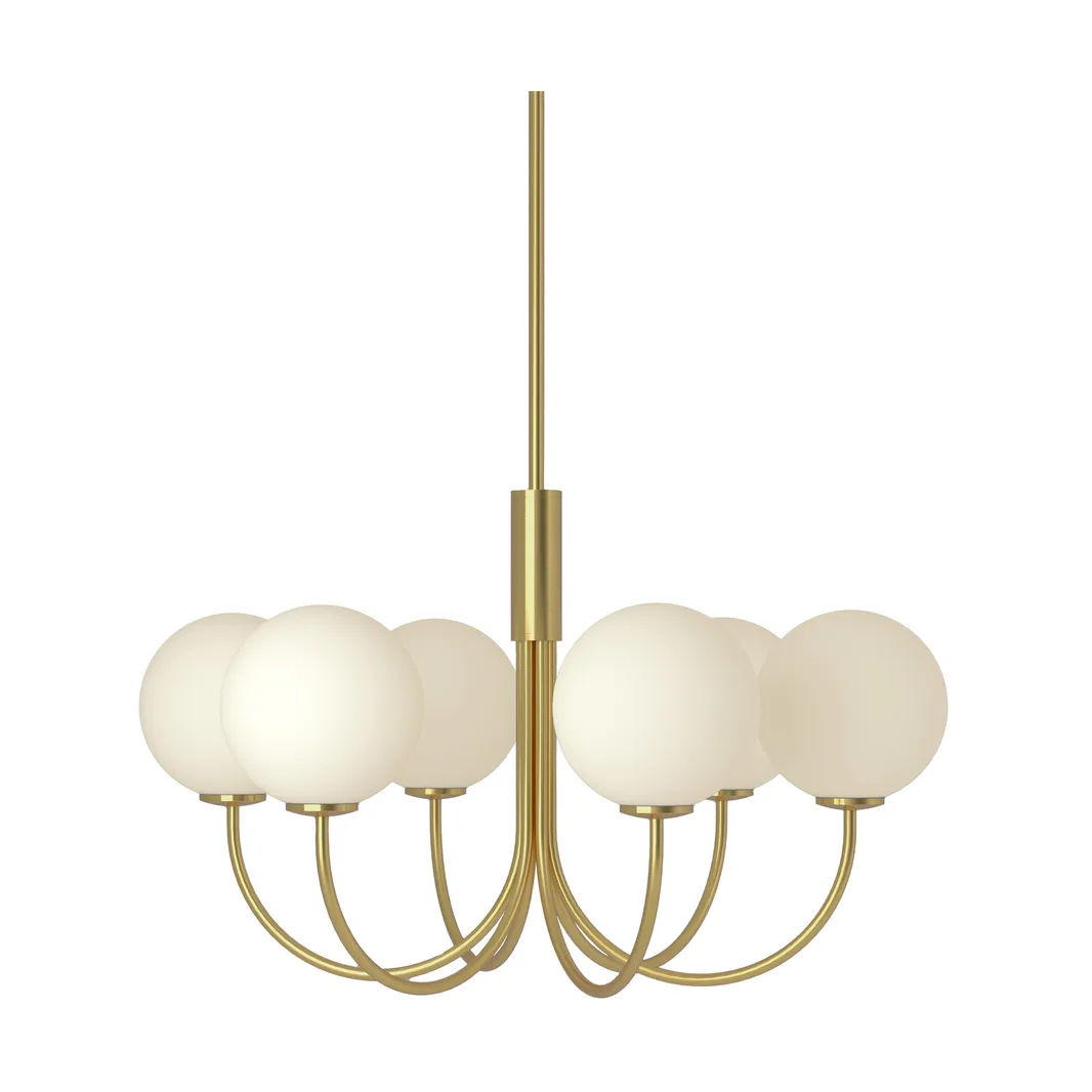 BALLON lysekrone, messingfarvet, Ø 60 cm, 6 lyskilder - Herstal - Stue - Design - Metal - Med flere lyskilder