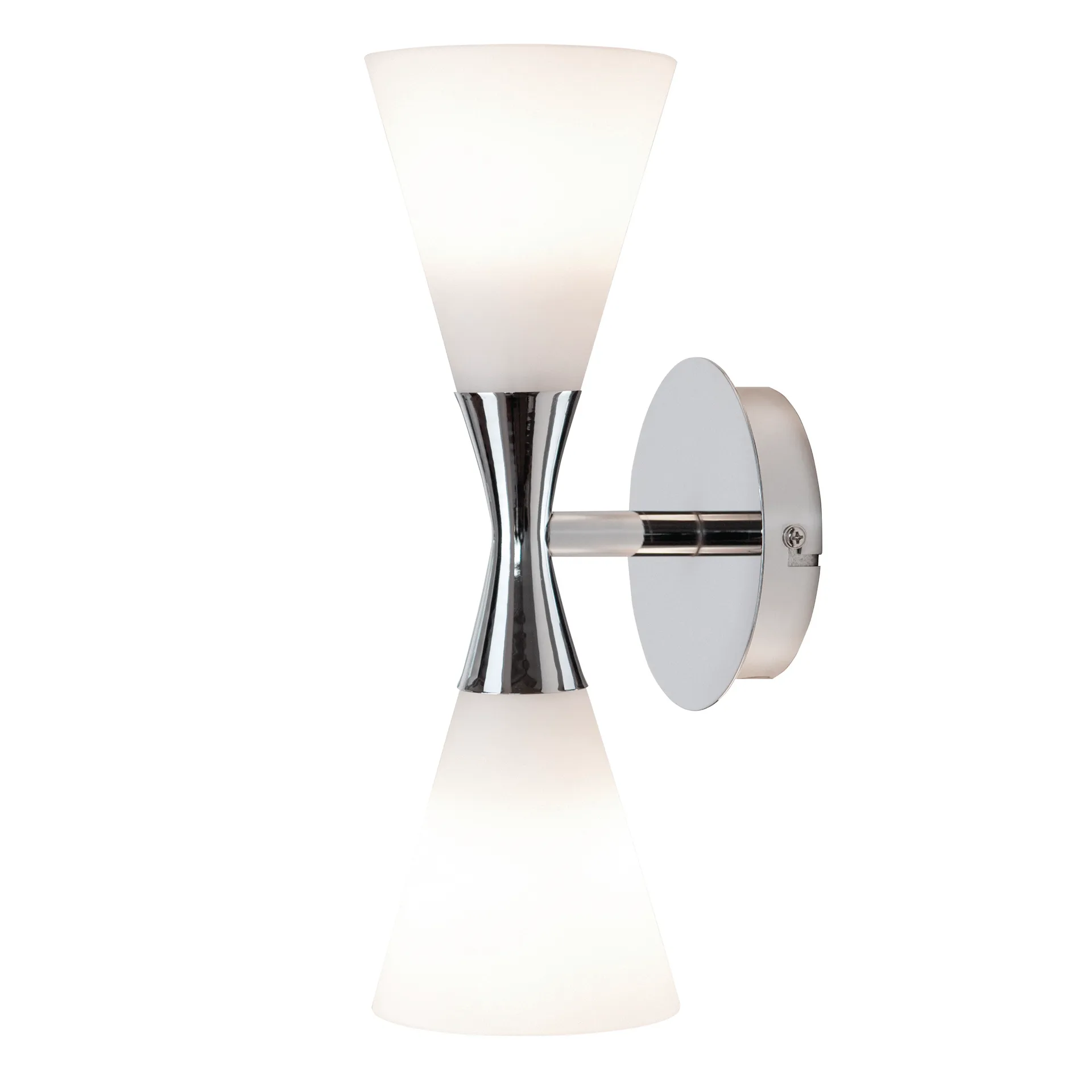 Herstal Harlekin duo wandlamp chroom-wit
