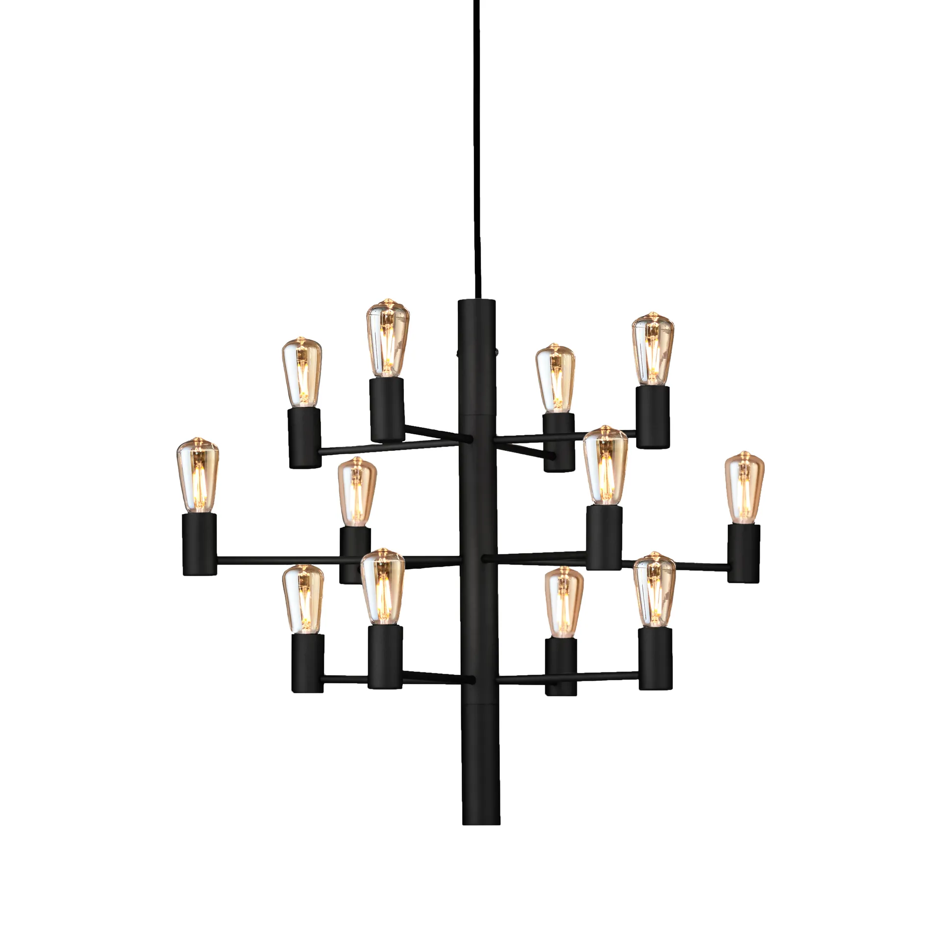 Manola 12 Lysekrone Sort Dæmpbar LED - Herstal - Spisestue - Metal