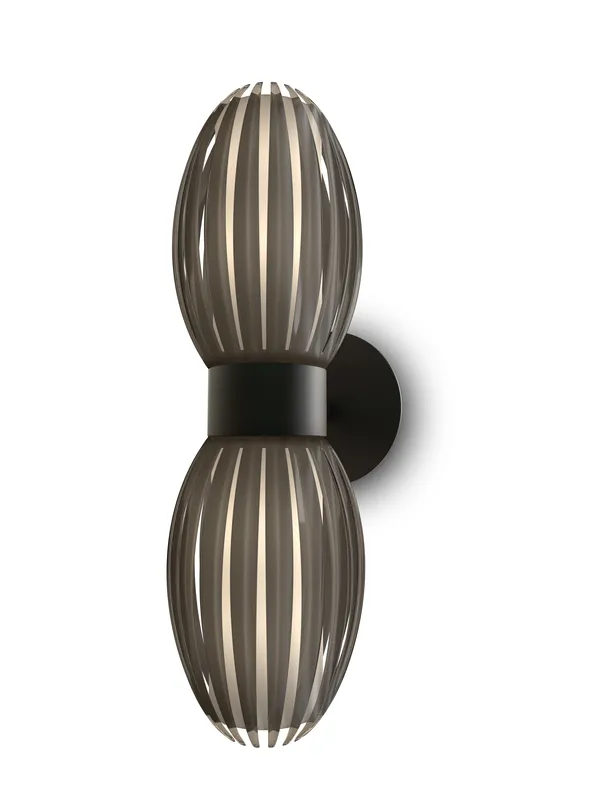 Tentacle vägglampa duo 34 cm, Svart-rökfärgad