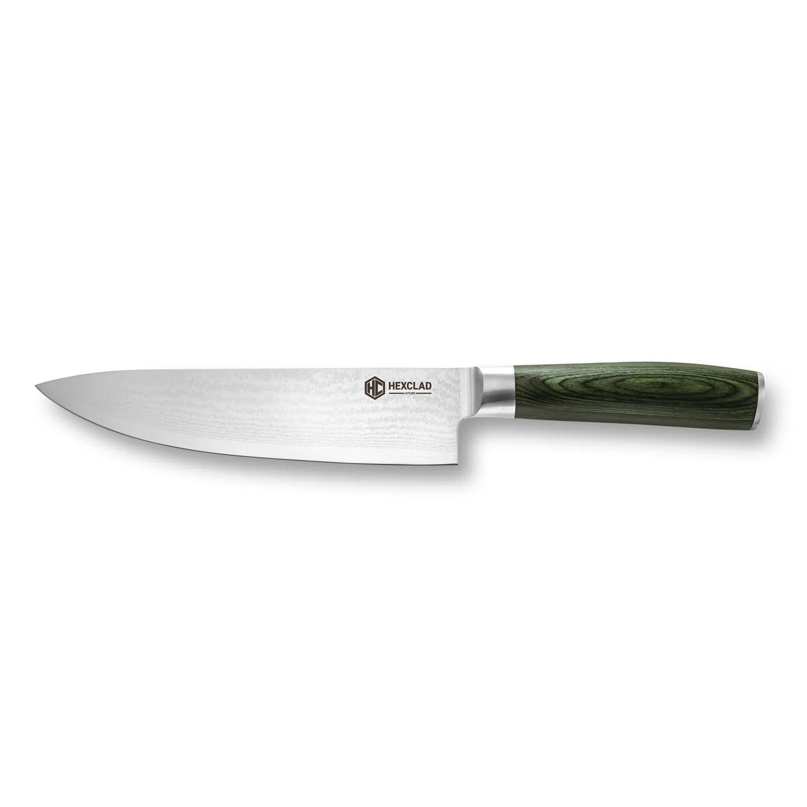 Hexclad Hexclad kockkniv 67-lager Damaskus 20 cm Gr&ouml;n