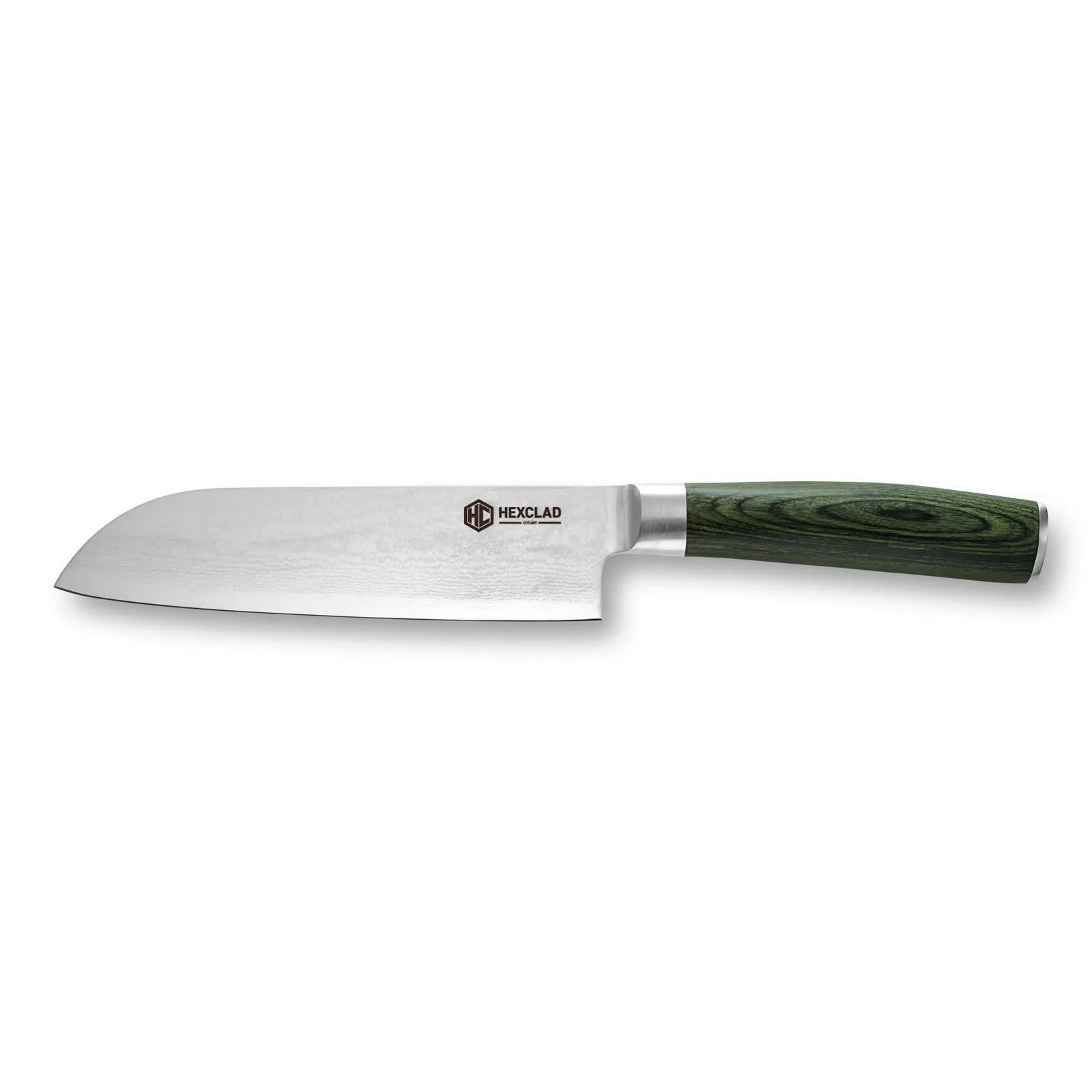 Hexclad Hexclad Santoku 67-lags Damaskus 18 cm Grøn