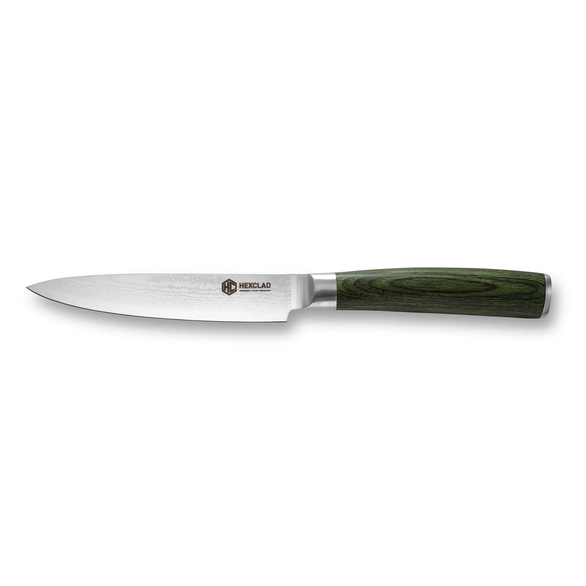 Hexclad Hexclad universalkniv 67-lager Damaskus 13 cm Gr&ouml;n