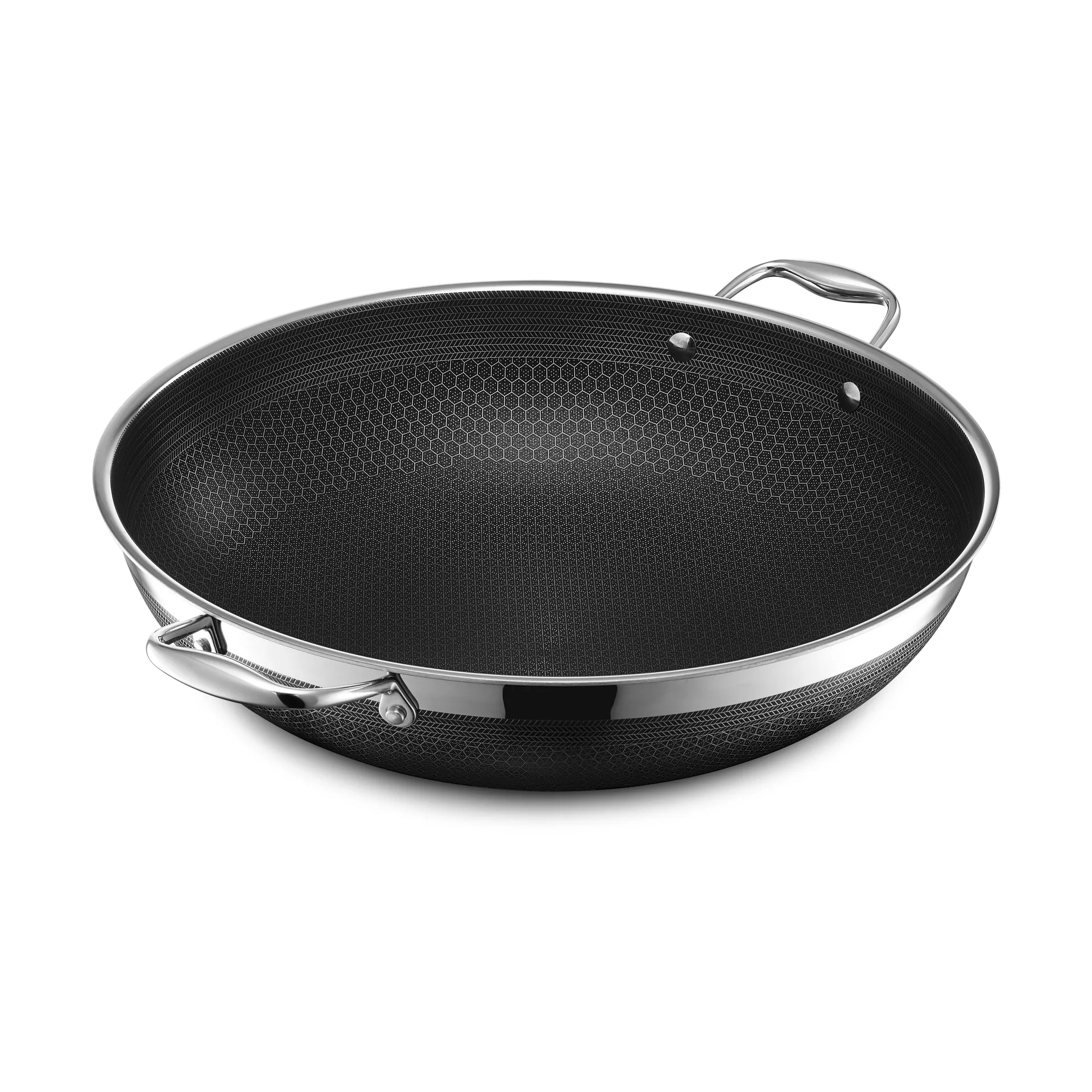 Hexclad Hexclad wok med låg hybrid Ø36 cm Rustfrit stål-sort