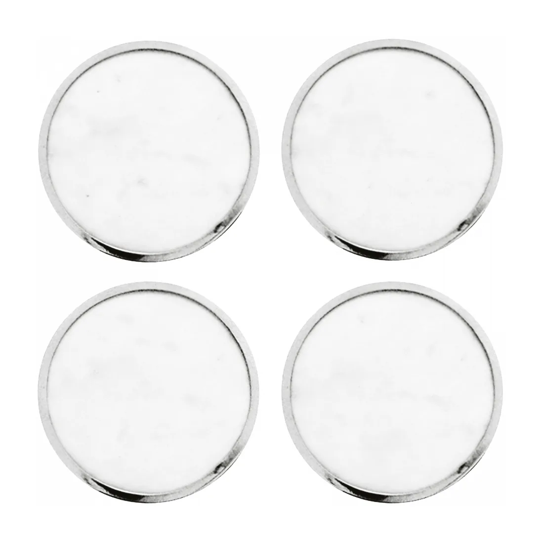 Hilke Collection Hilke Collection coasters 4-pak Hvid marmor/Forniklet messing