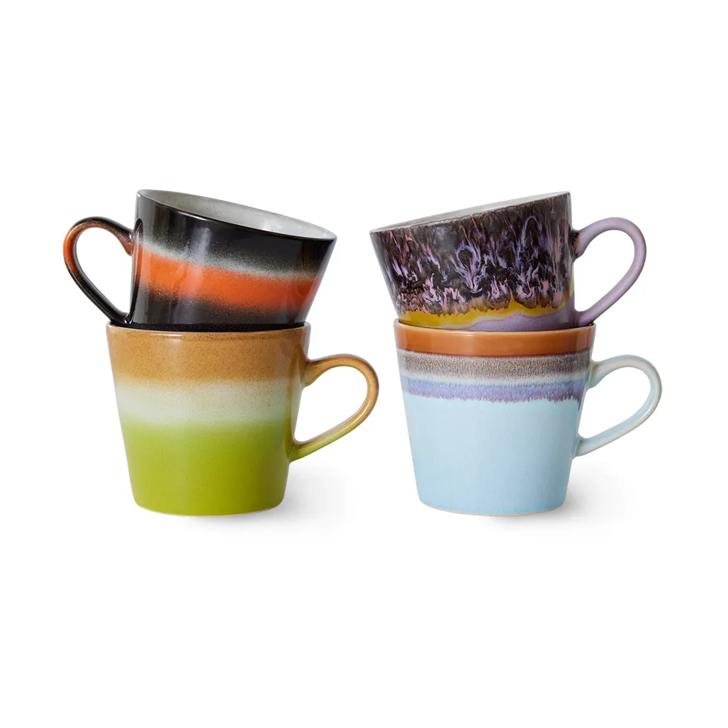 HKliving 70's cappuccinokrus 4-pak Solid
