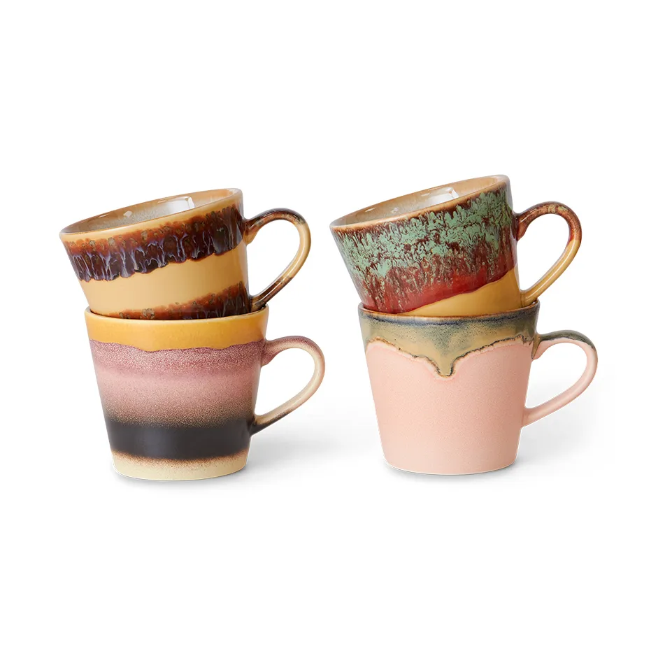 HKliving 70's cappuccinomugg 4-pack Vista