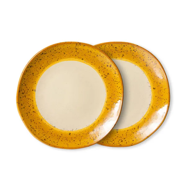 70s ceramics tallrik 2-pack Ø22 cm, Autumn