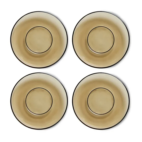 70's glassware kaffefat Ø10,6 cm 4-pack, Mud