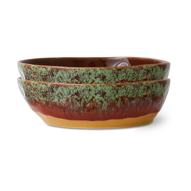 HKliving 70's pastatallerken Ø19,5 cm 2-pak Cove