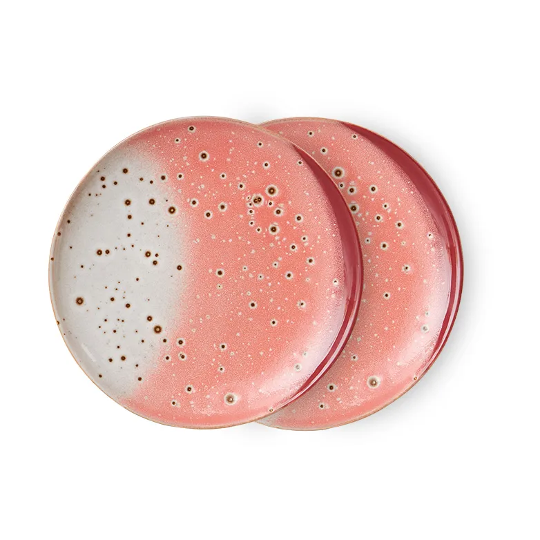 HKliving 70's tallerken Ø 17,5 cm 2-pak Lychee