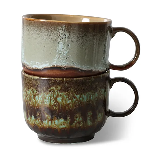 HKliving 70's tekopp 42,5 cl 2 delar Odyssey