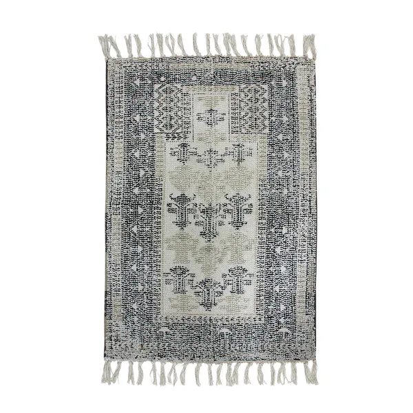 Badrumsmatta 60x90 cm bomull, Svart