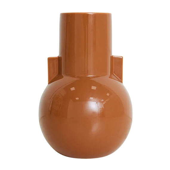Ceramic vas small 26 cm, Caramel