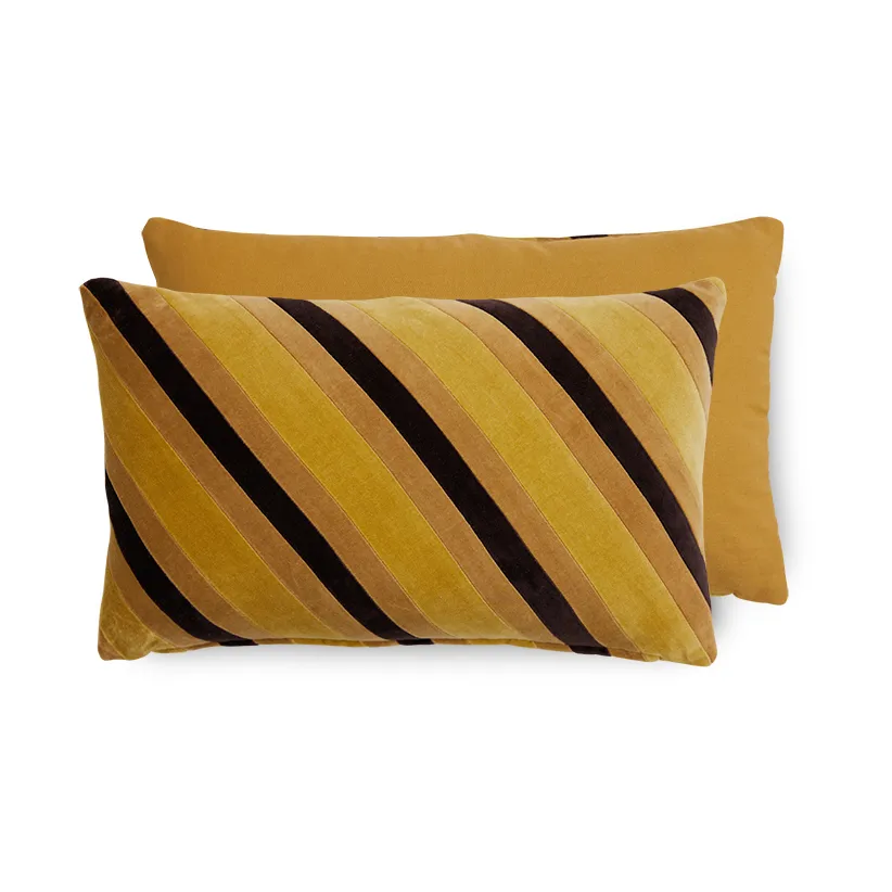 HKliving Coussin en velours Striped cm Honey