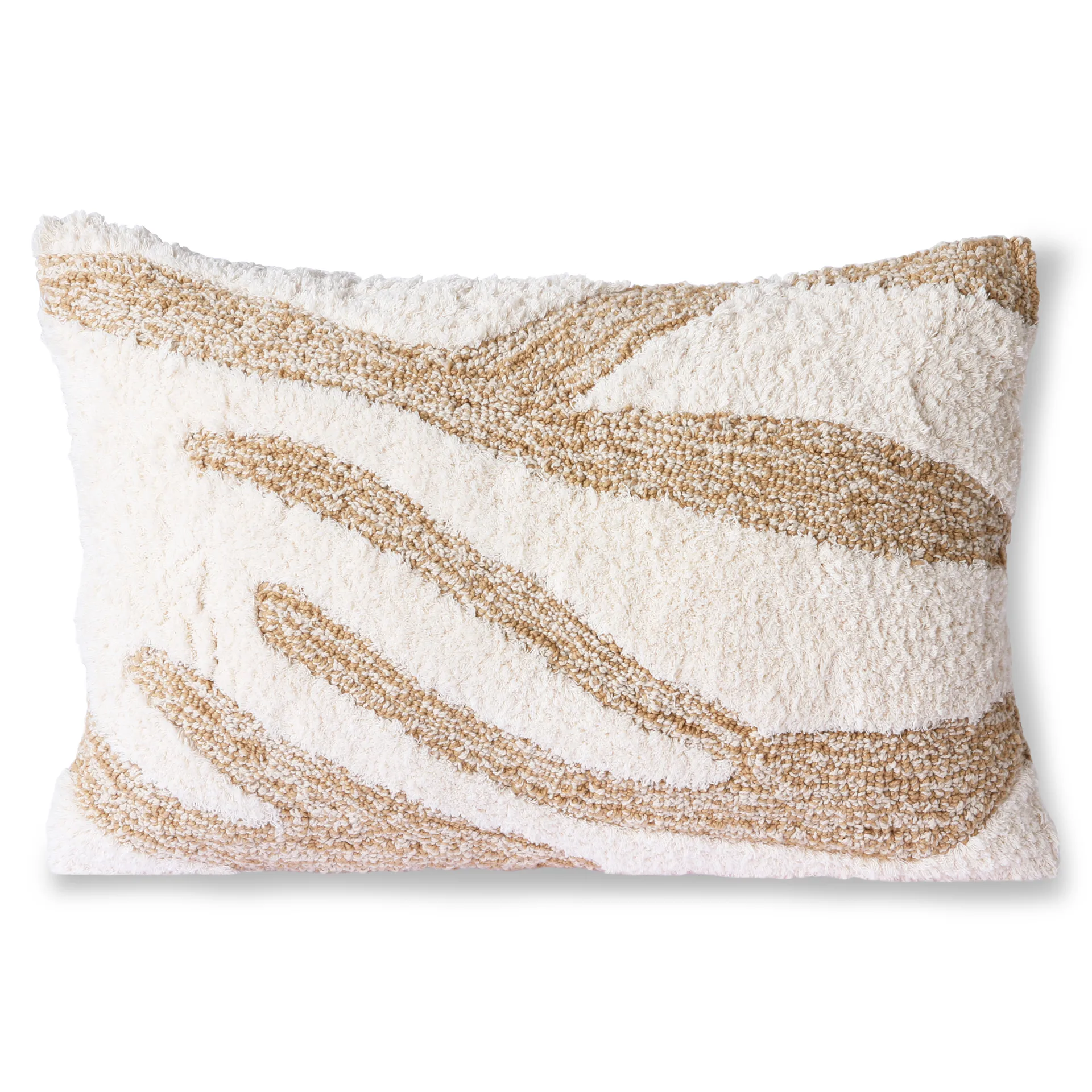 HKliving Coussin Fluffy cm Blanc-beige